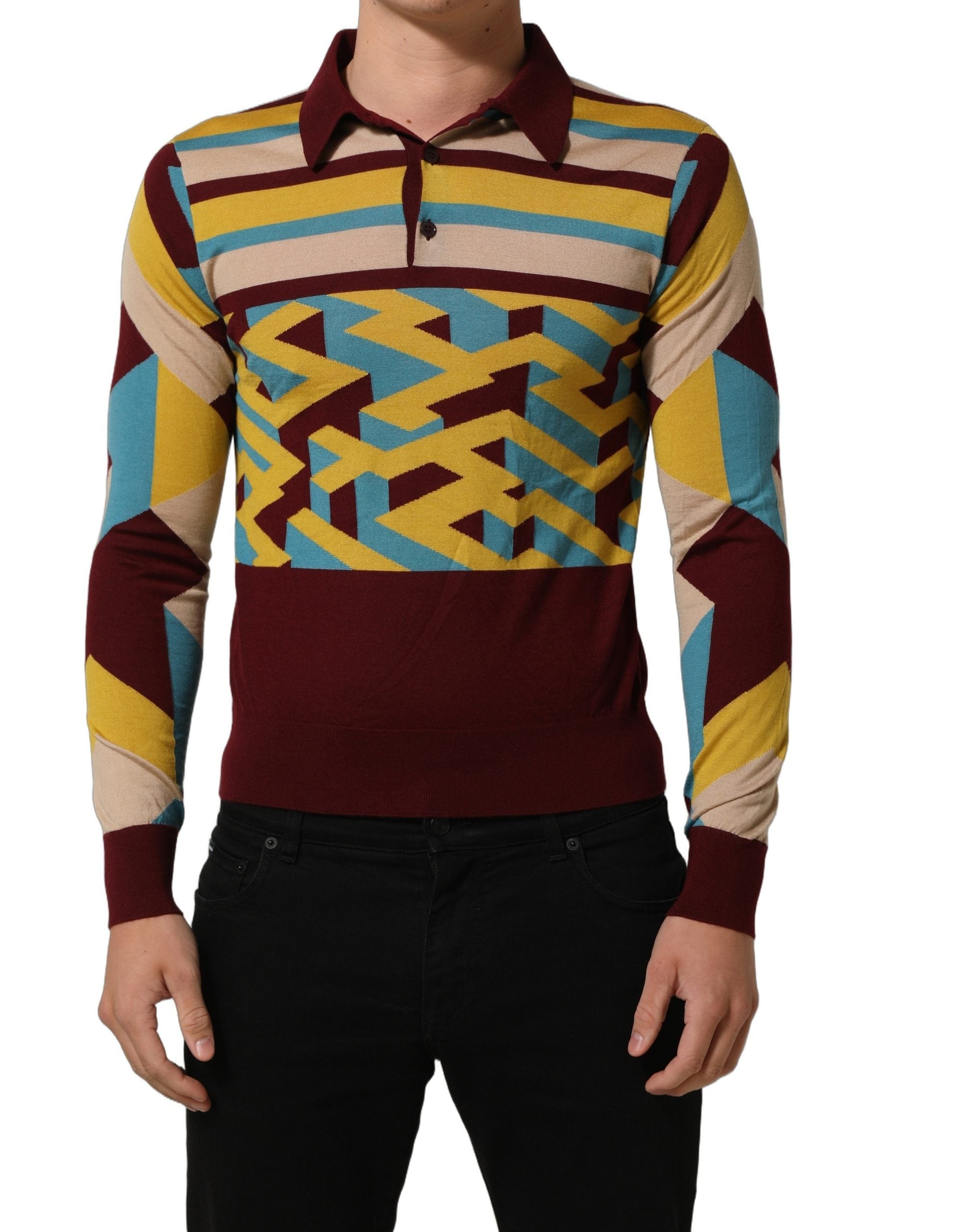 Dolce & Gabbana Multicolor Knitted Cashmere Pullover Sweater Dolce & Gabbana