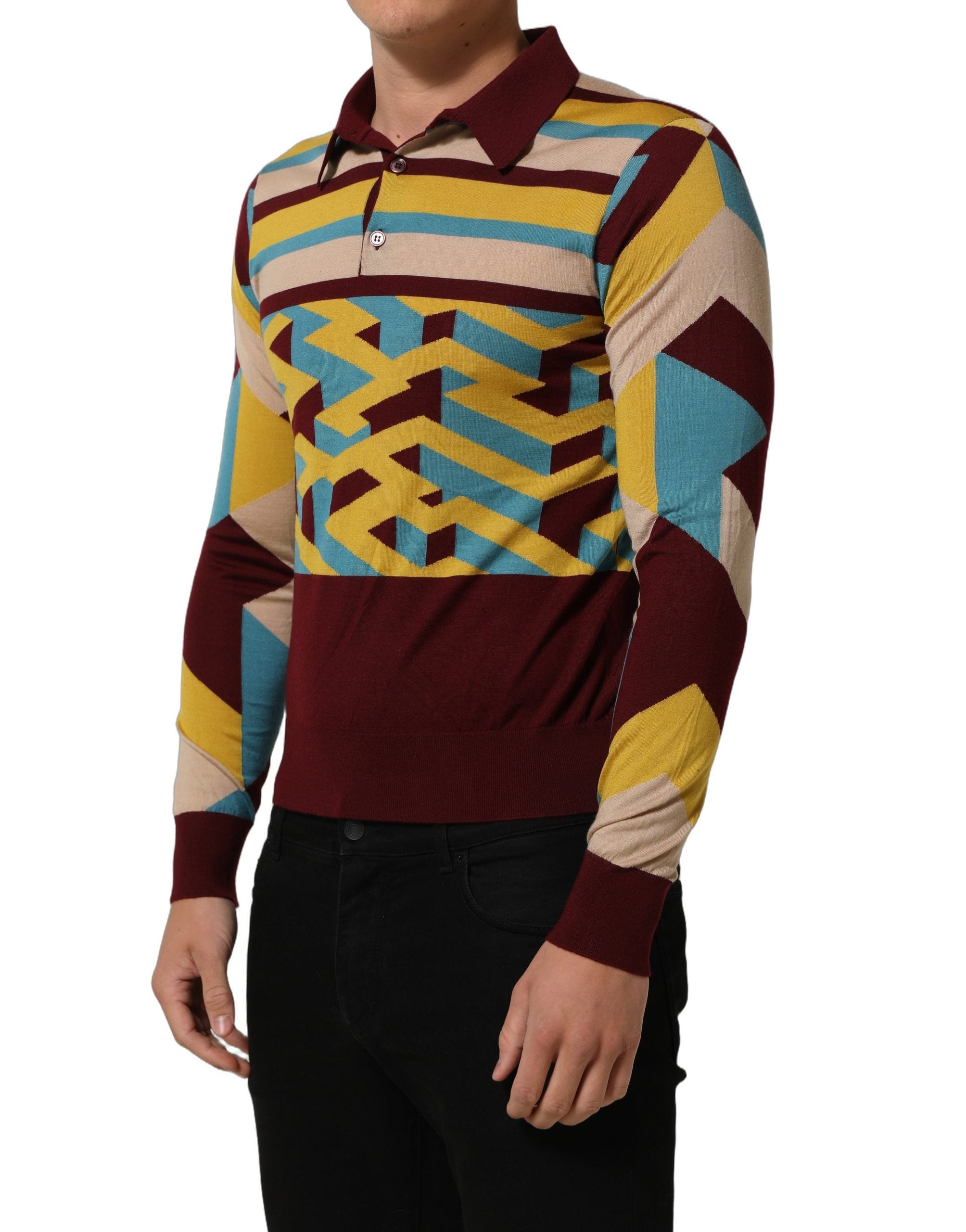 Dolce & Gabbana Multicolor Knitted Cashmere Pullover Sweater Dolce & Gabbana
