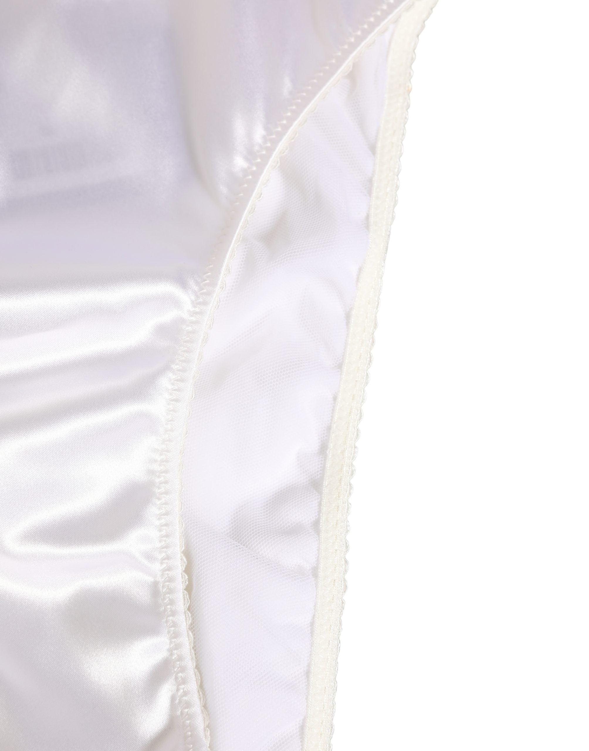 Dolce & Gabbana White Satin High-Waist Brief Logo Women Underwear Dolce & Gabbana