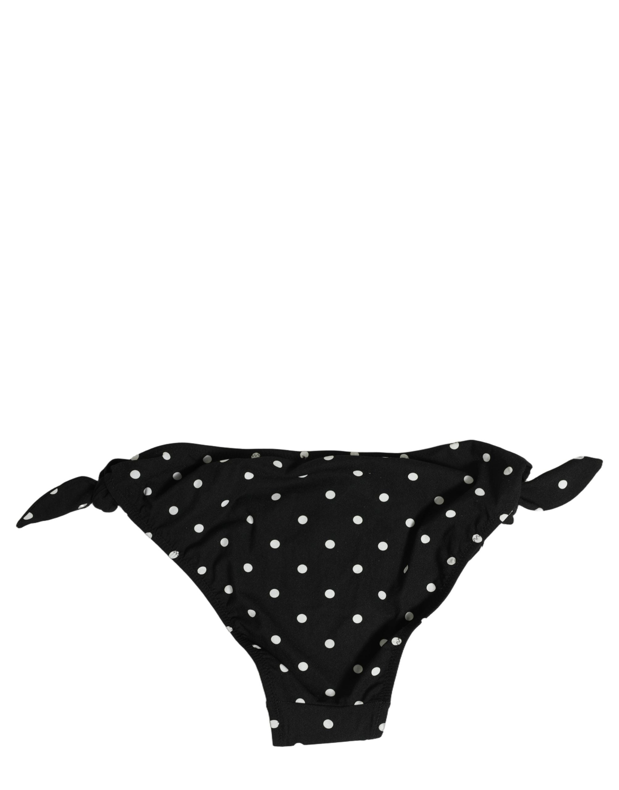 Dolce & Gabbana Black Polka Dot Swimwear Beachwear Bottom Bikini Dolce & Gabbana