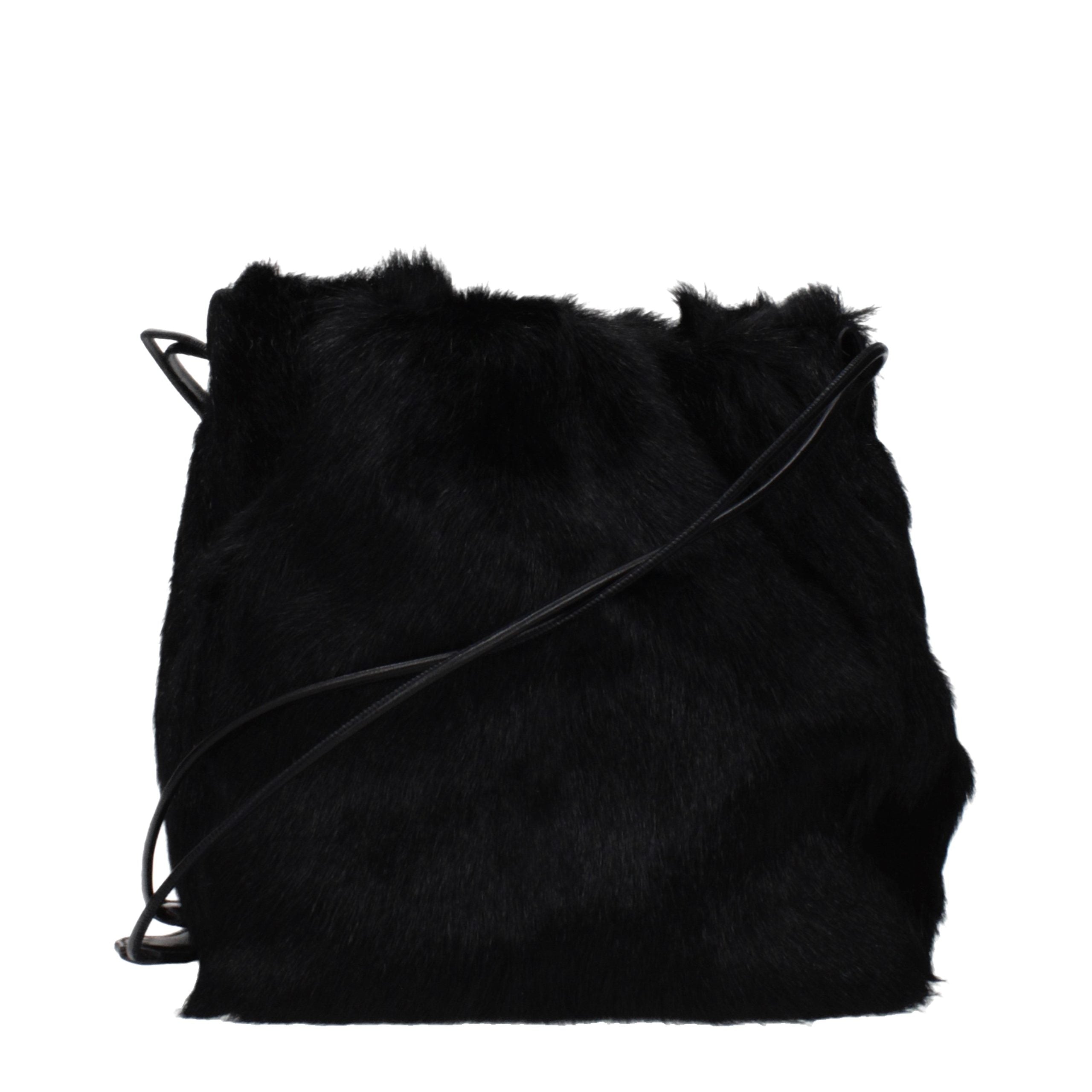Jil Sander Black Fur Shoulder Bag Jil Sander