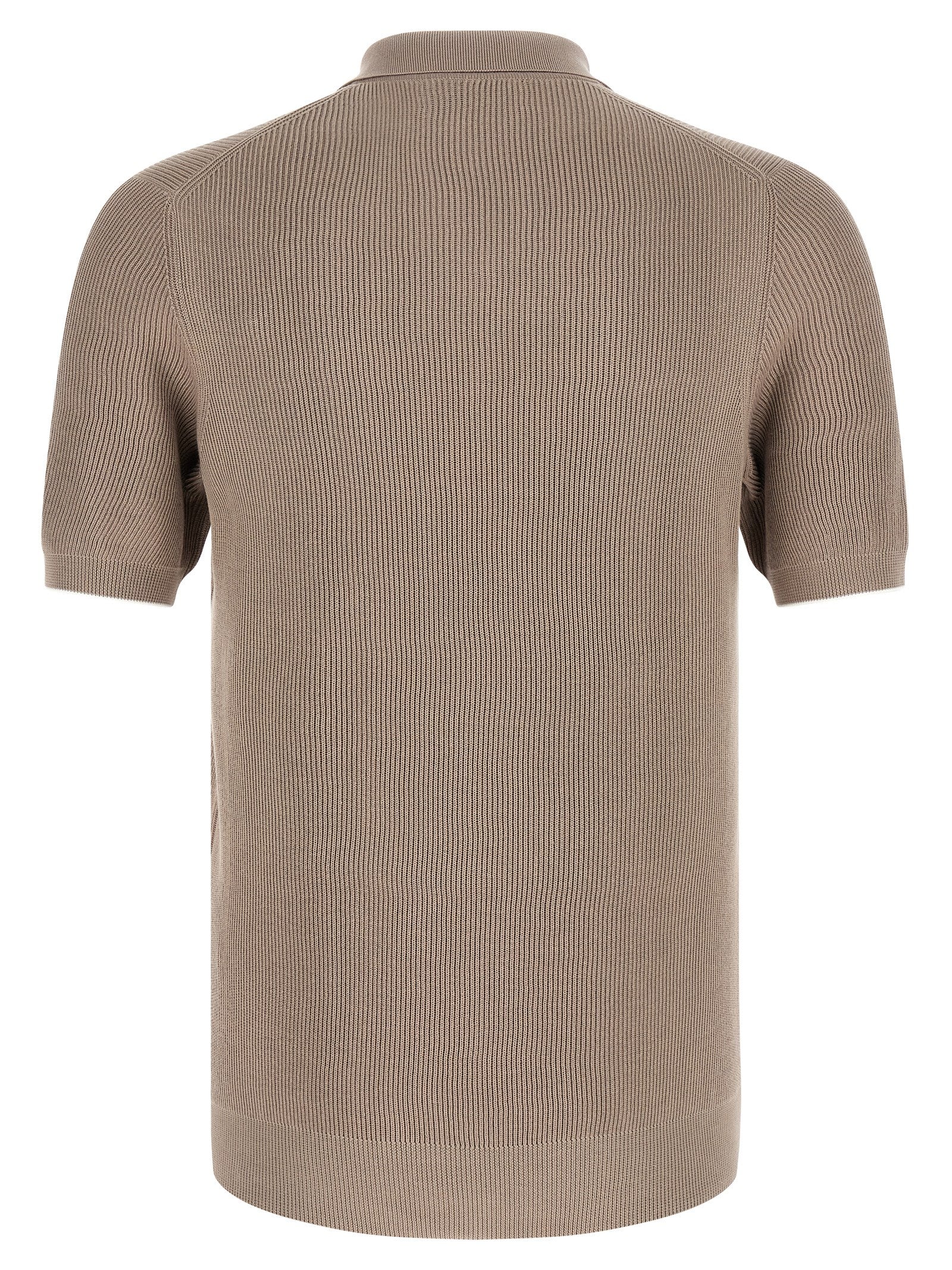 Brunello Cucinelli Brown Cotton Polo Shirt