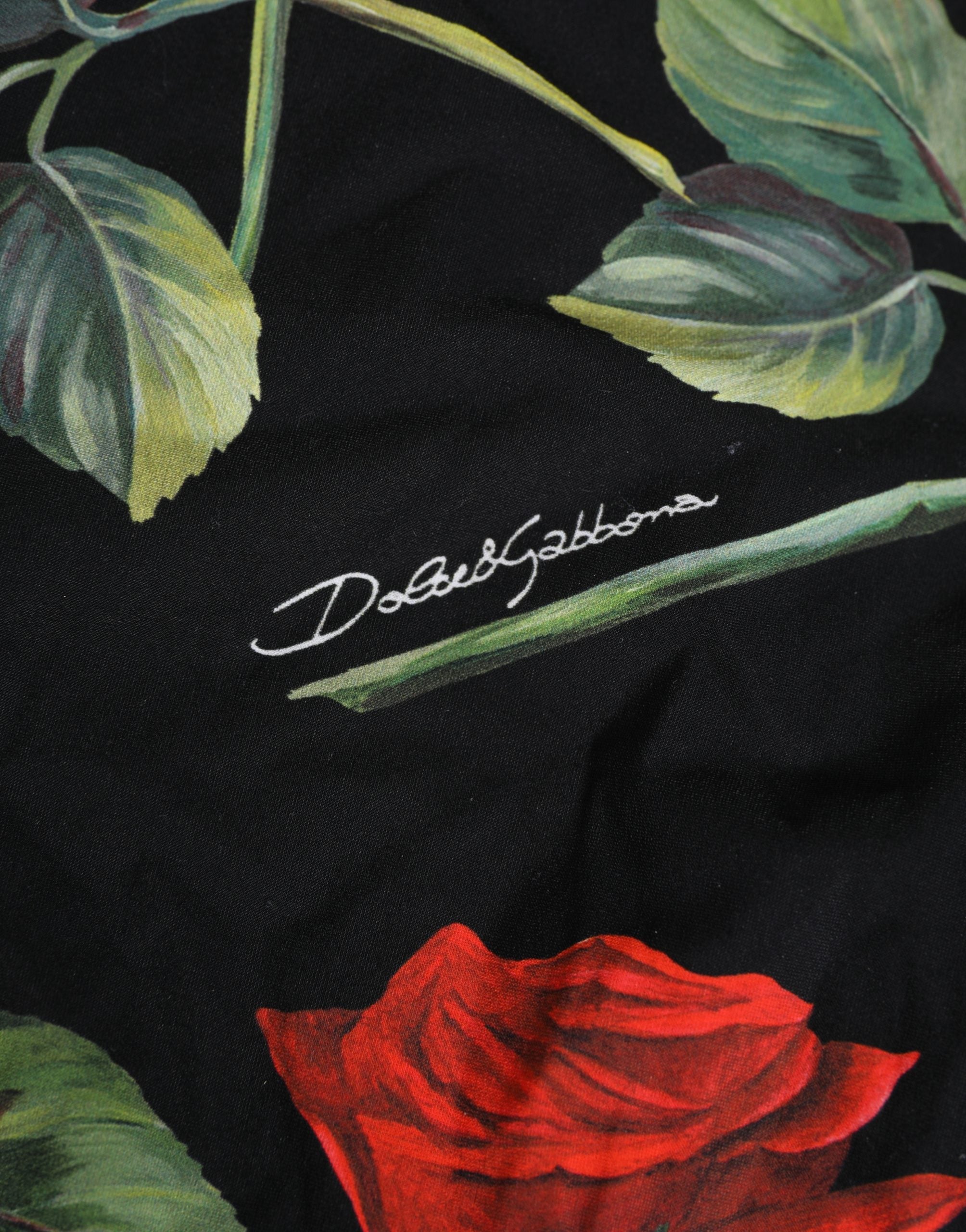 Dolce & Gabbana Black Rose Print One Piece Swimsuit Swimwear Dolce & Gabbana