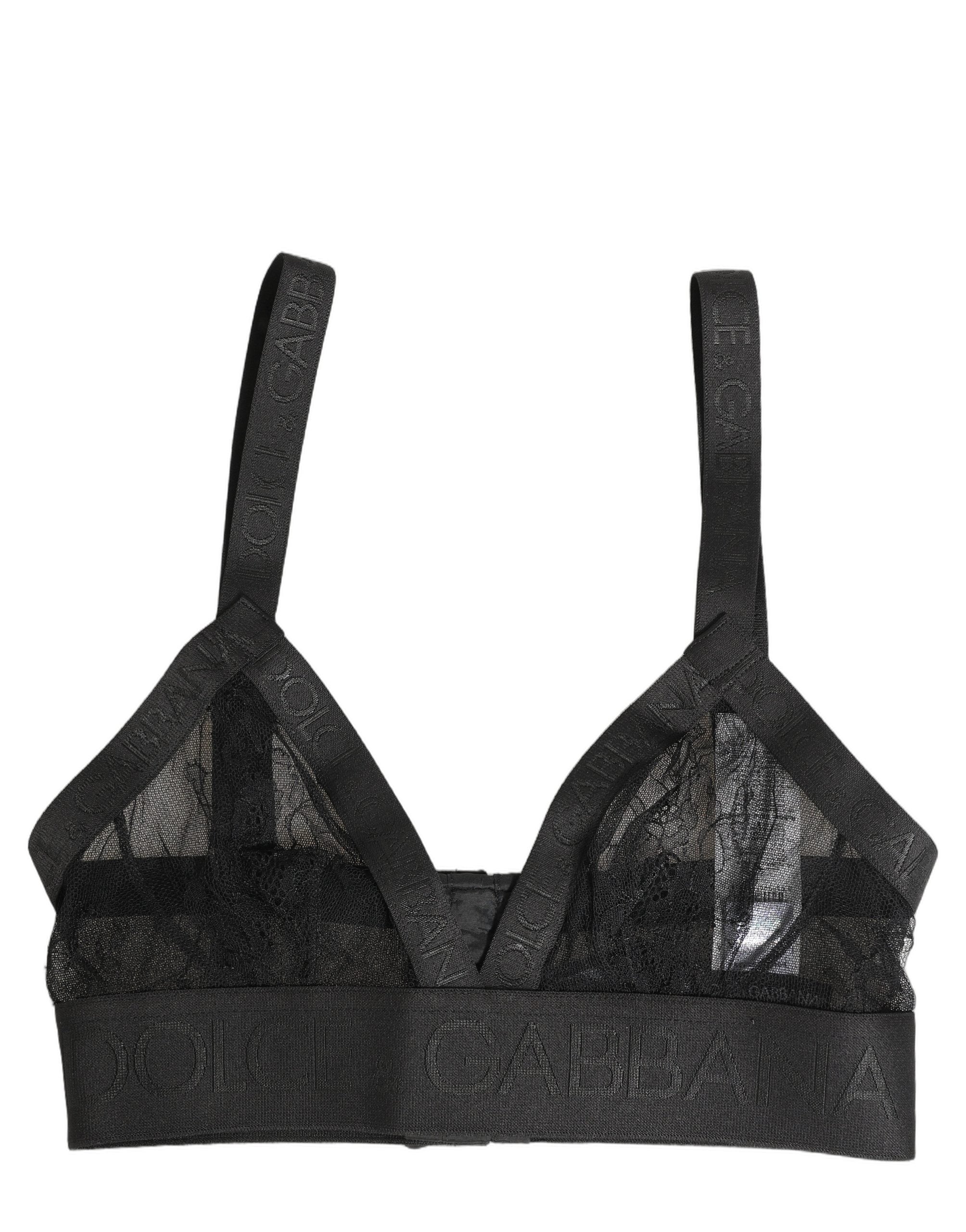 Dolce & Gabbana Black Logo Monogram Soft Cup Brassiere Underwear Dolce & Gabbana