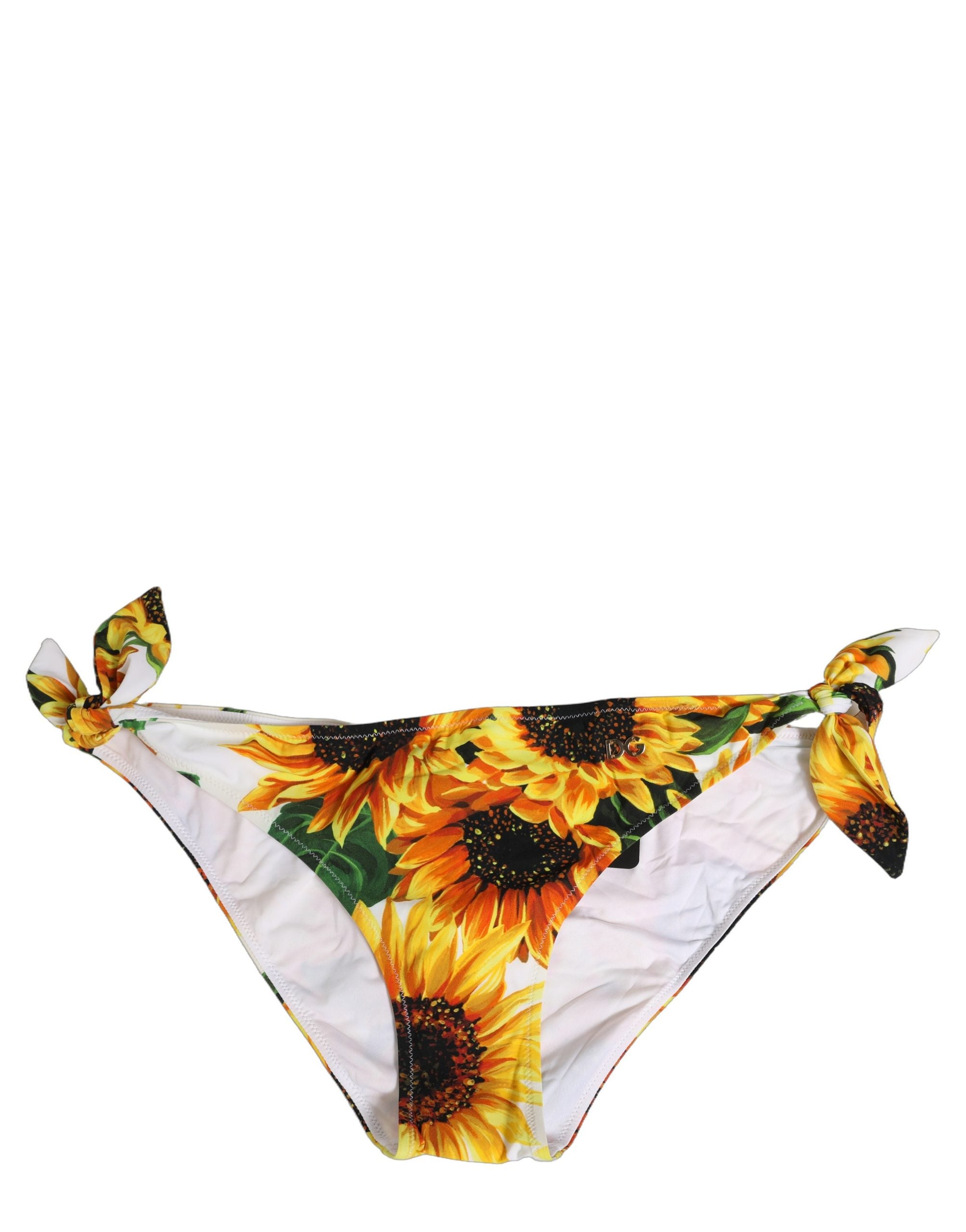 Dolce & Gabbana Yellow Nylon Sunflower Bikini Bottom Swimwear Dolce & Gabbana
