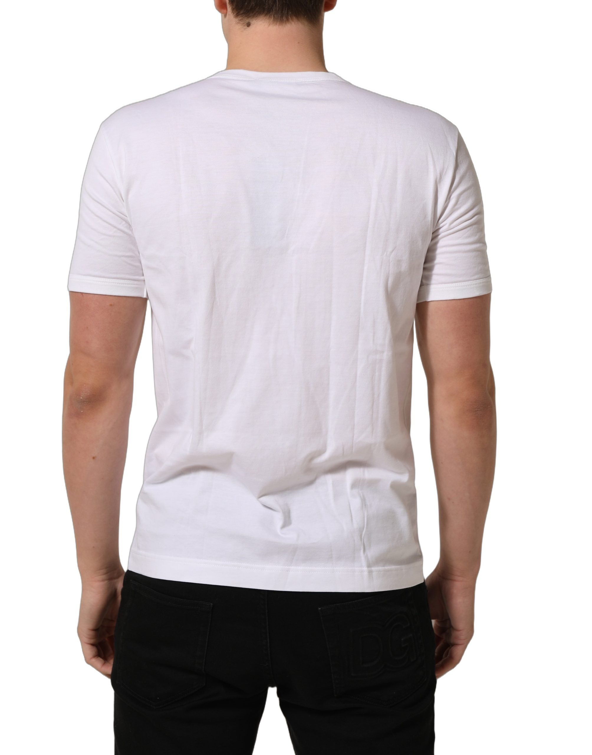 Dolce & Gabbana White Cotton Short Sleeve Round Neck T-shirt Dolce & Gabbana