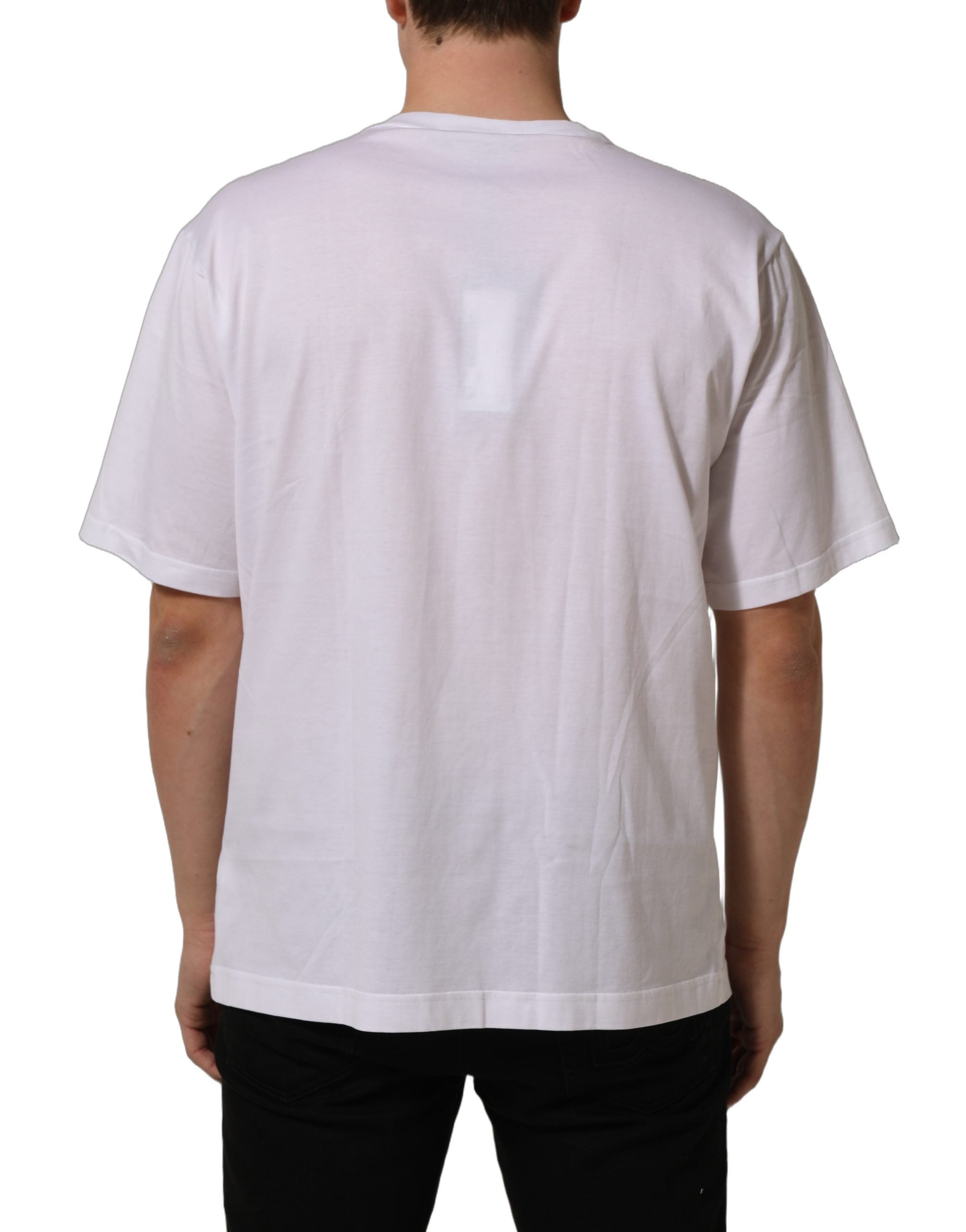 Dolce & Gabbana White Metal DG Logo Short Sleeves T-shirt Dolce & Gabbana