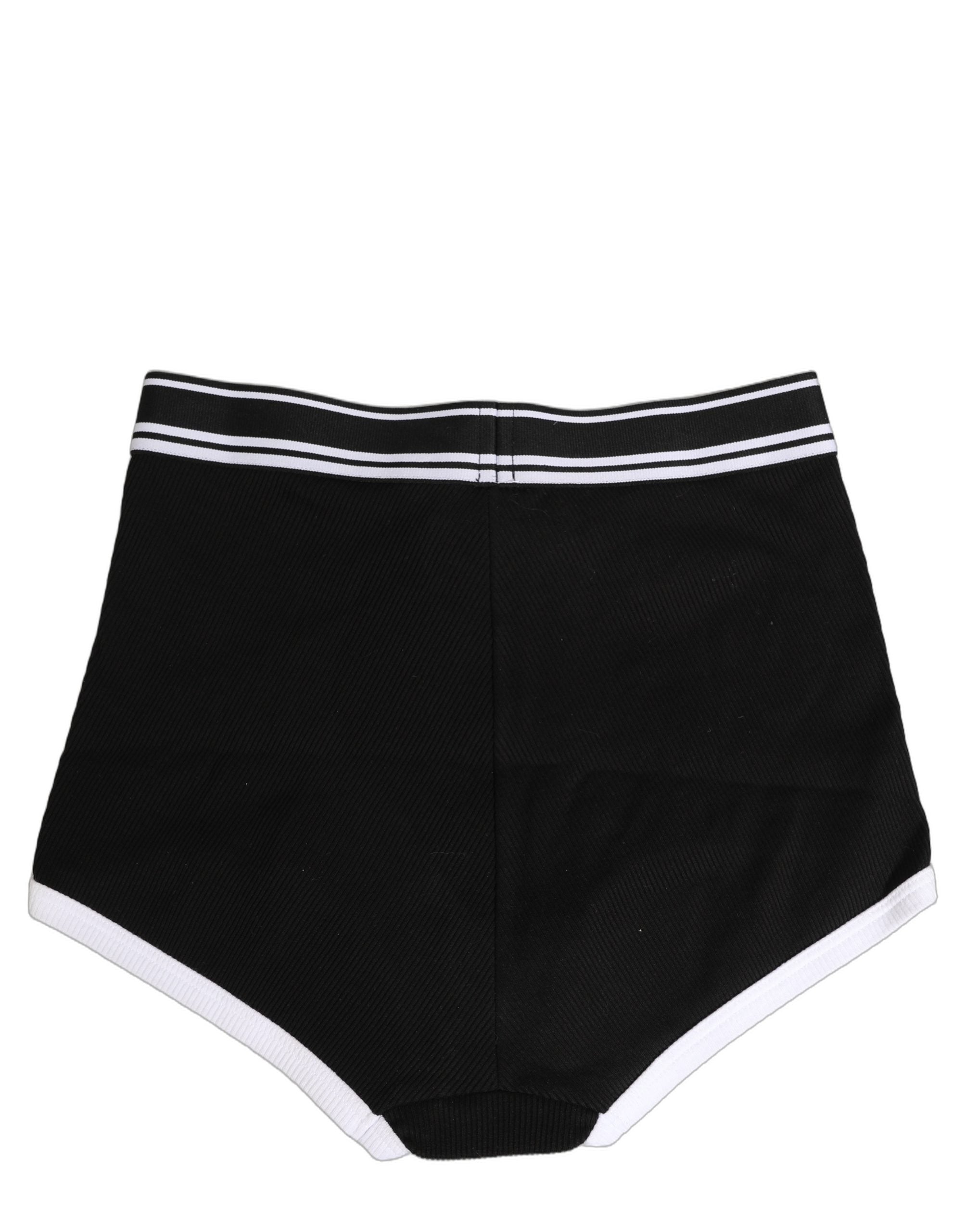 Dolce & Gabbana Black White Logo Waistband Coulotte Panty Underwear Dolce & Gabbana