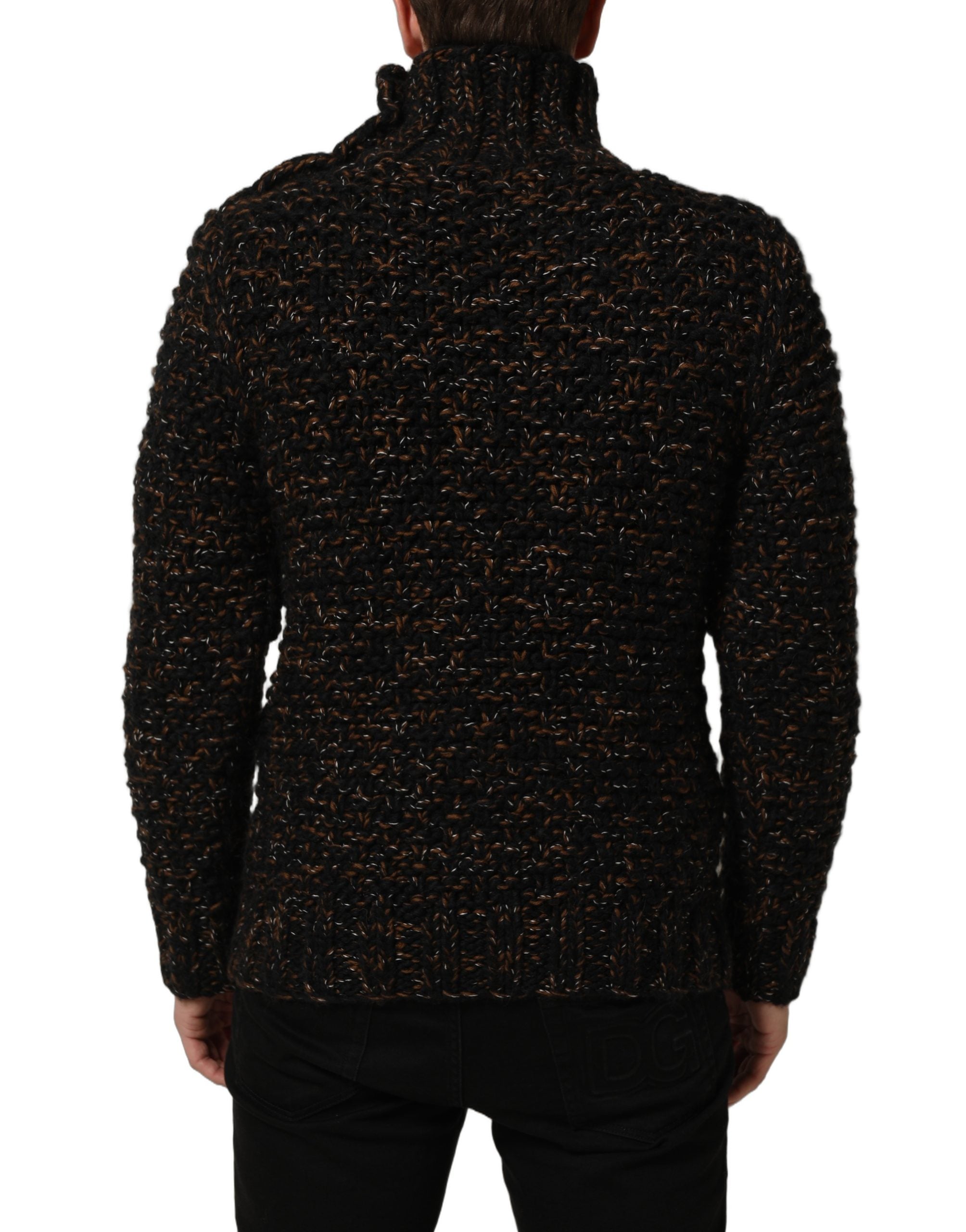 Dolce & Gabbana Brown Wool Knit Turtleneck Pullover Sweater Dolce & Gabbana