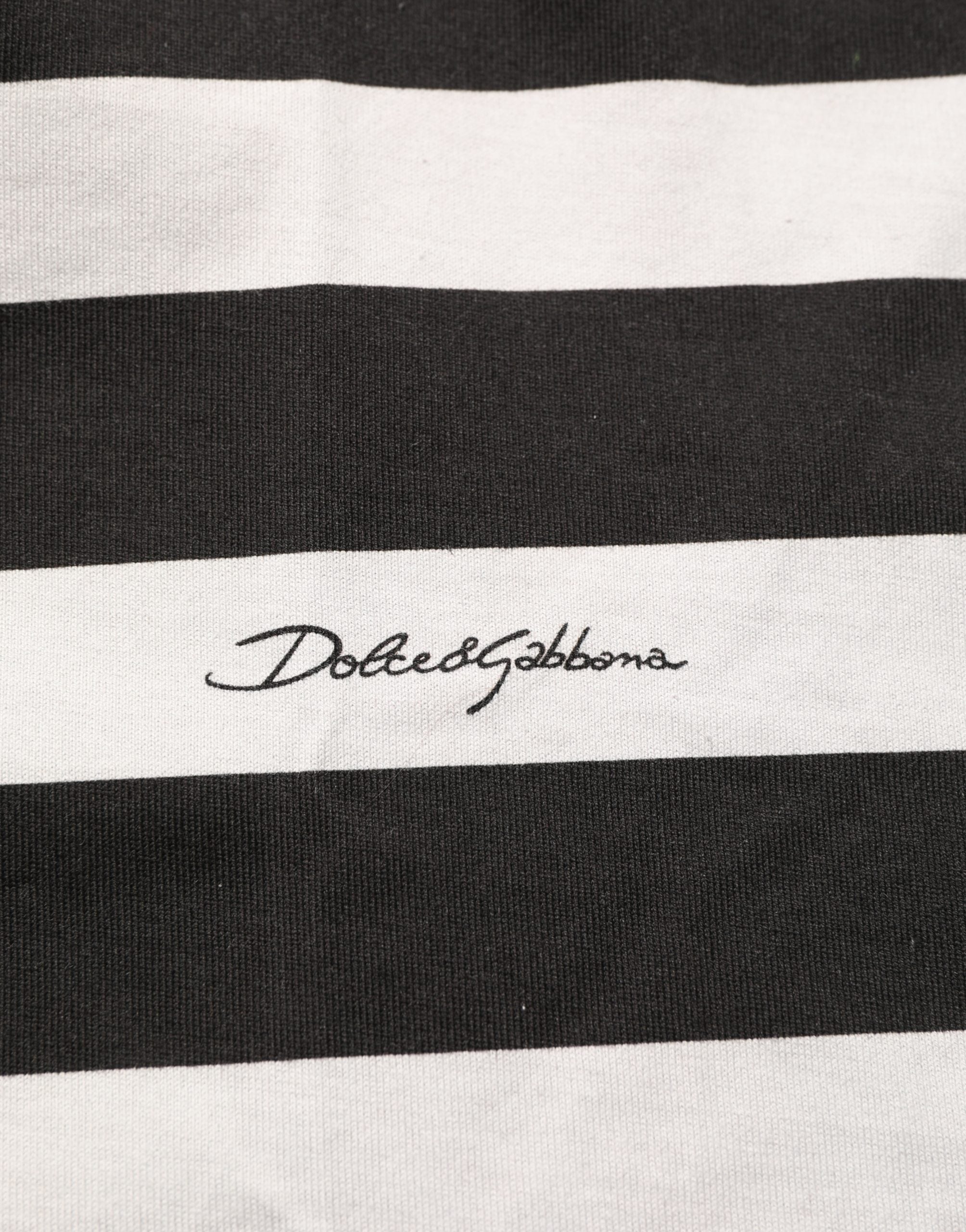Dolce & Gabbana Black White Stripes Cotton Sleeveless T-shirt Dolce & Gabbana