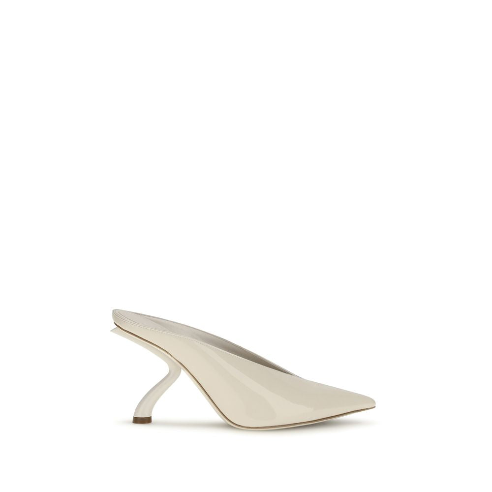 Ferragamo Beige Calf Leather Bos Taurus Mules Ferragamo