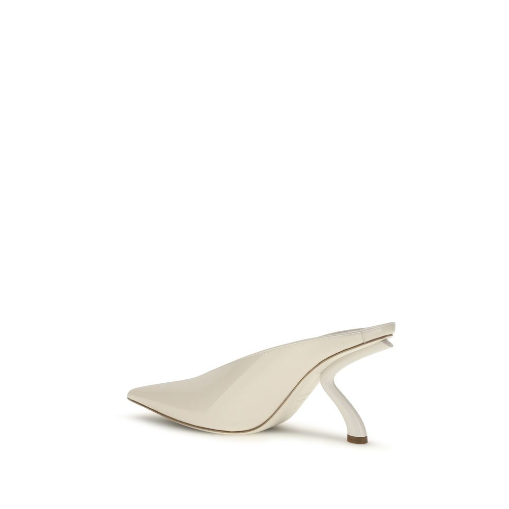 Ferragamo Beige Calf Leather Bos Taurus Mules Ferragamo