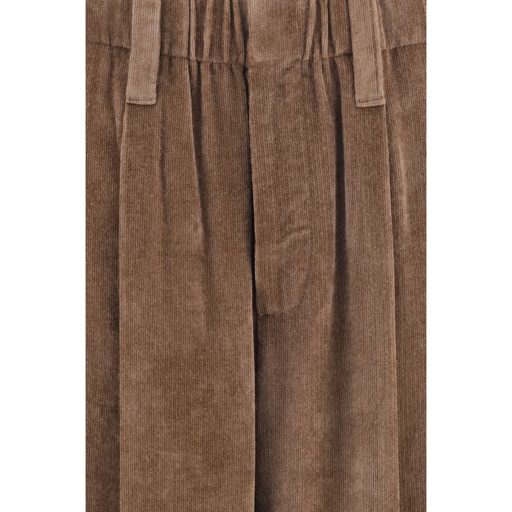 Brunello Cucinelli Brown Viscose Casual Pants Brunello Cucinelli