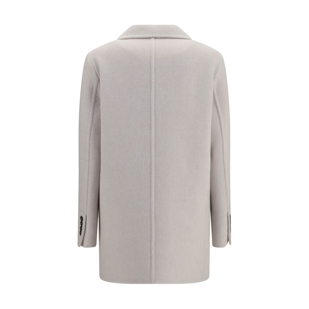 Brunello Cucinelli White Wool Oves Aries Full-Length Jacket Brunello Cucinelli