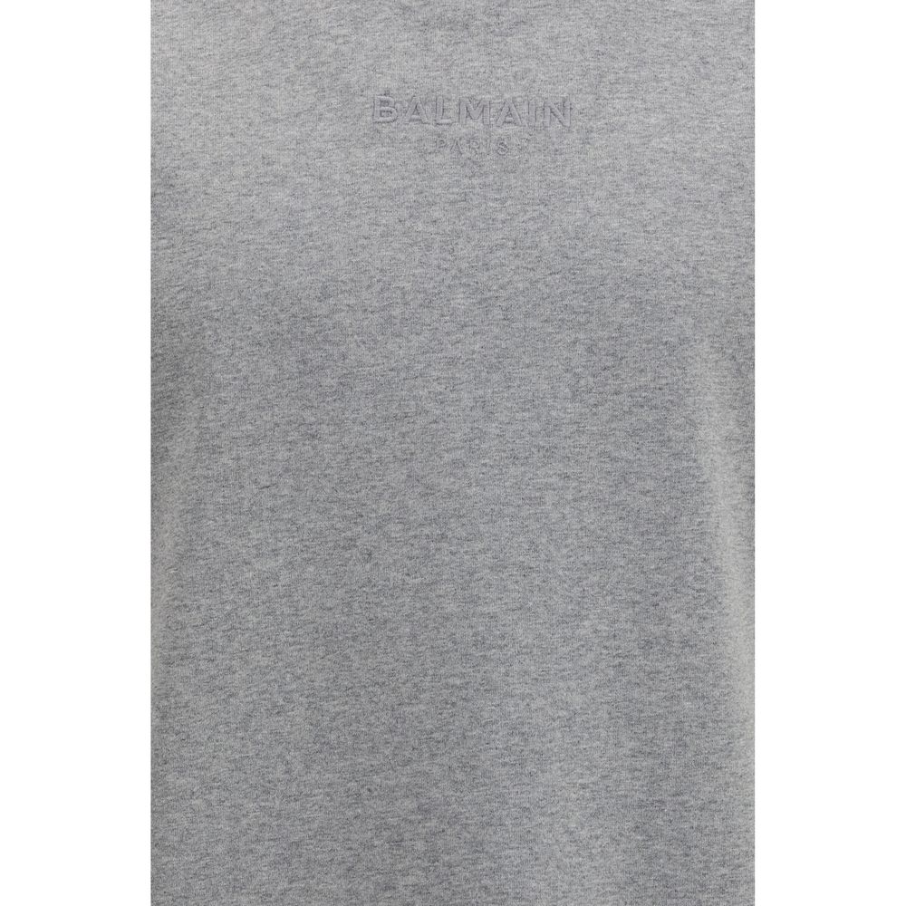 Balmain Gray Cotton T-Shirt Balmain