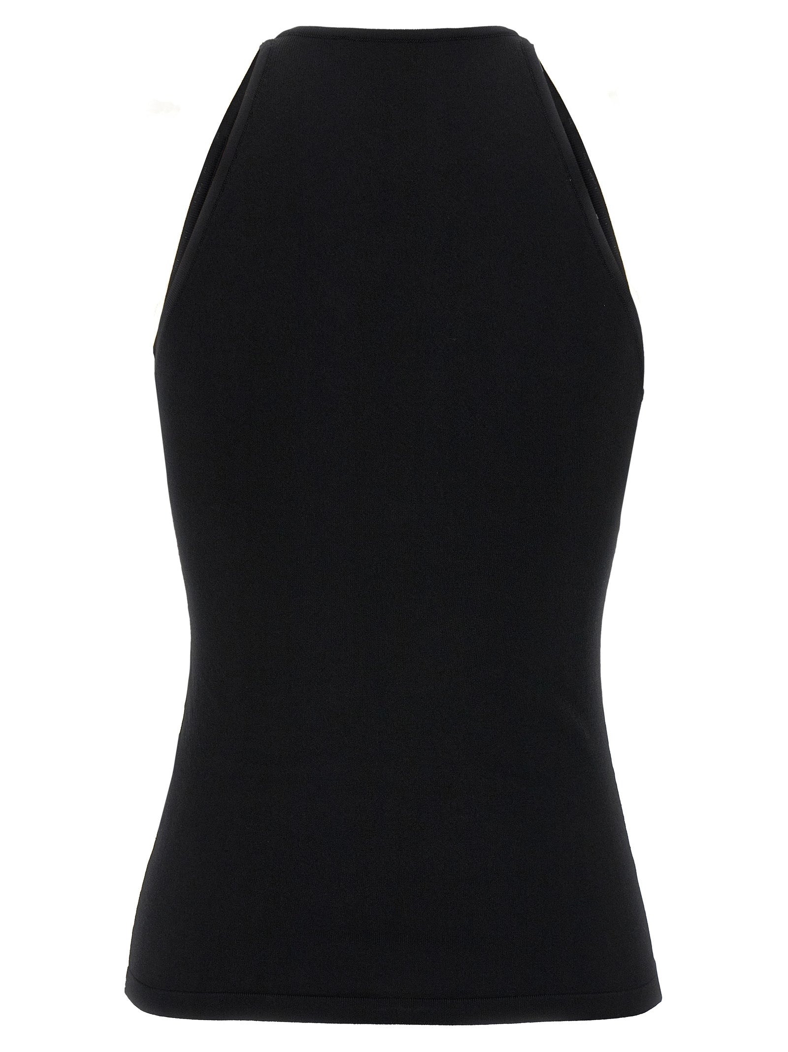 Max Mara Black Viscose Sleeveles T-Shirt Max Mara