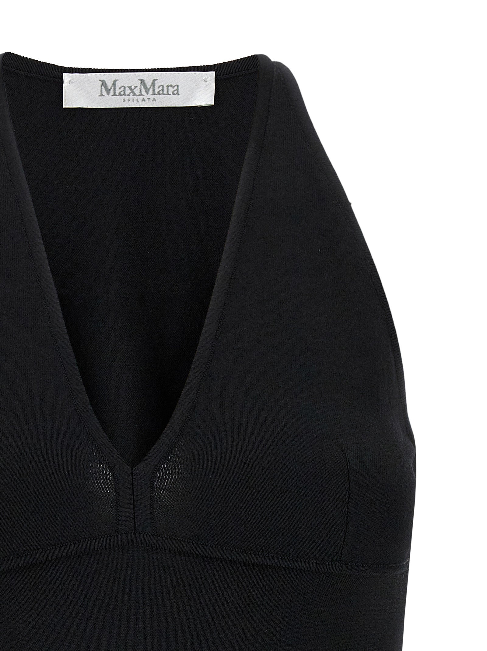 Max Mara Black Viscose Sleeveles T-Shirt Max Mara