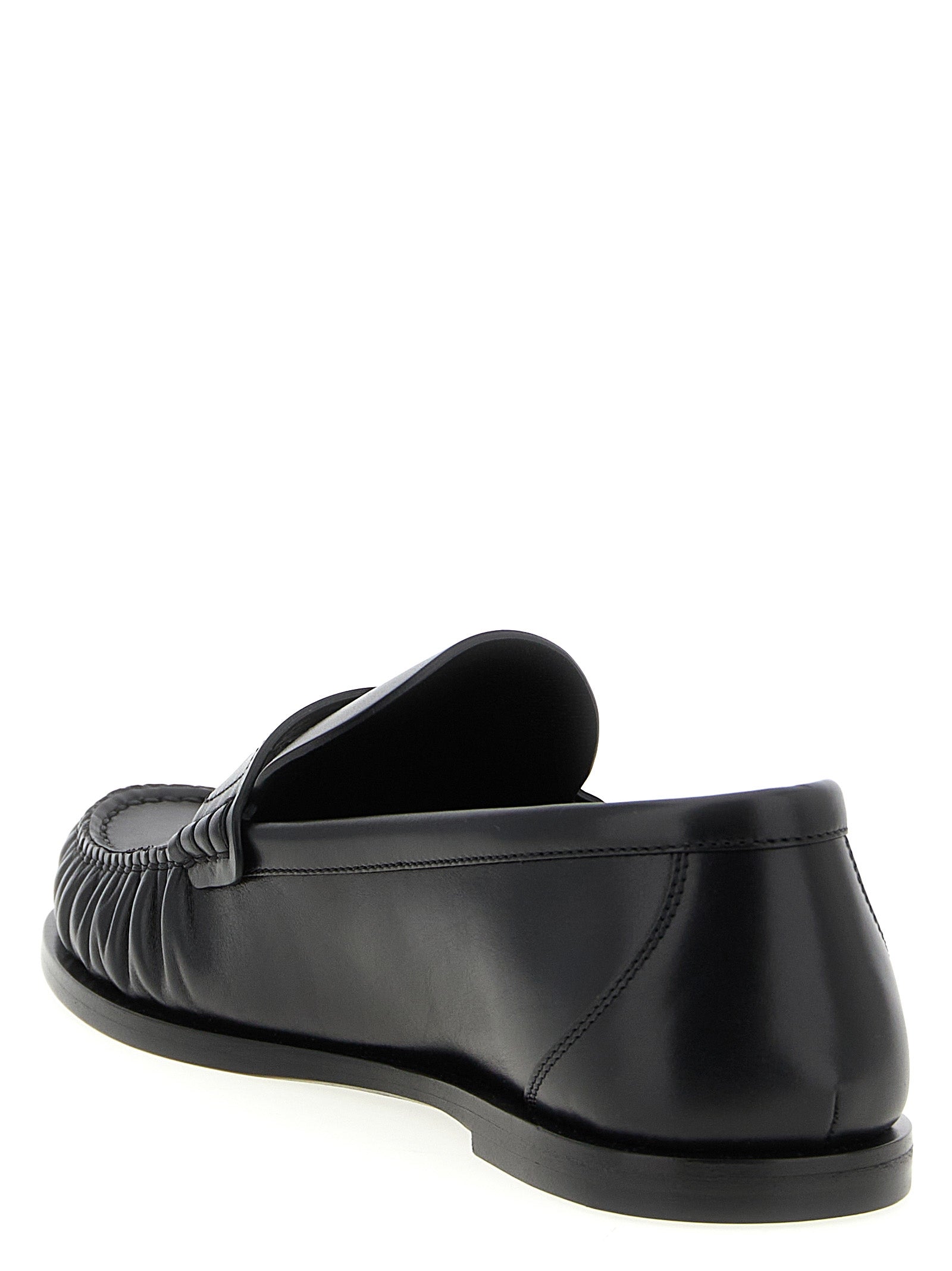 Saint Laurent Black Calfskin Slip-On Loafers Saint Laurent