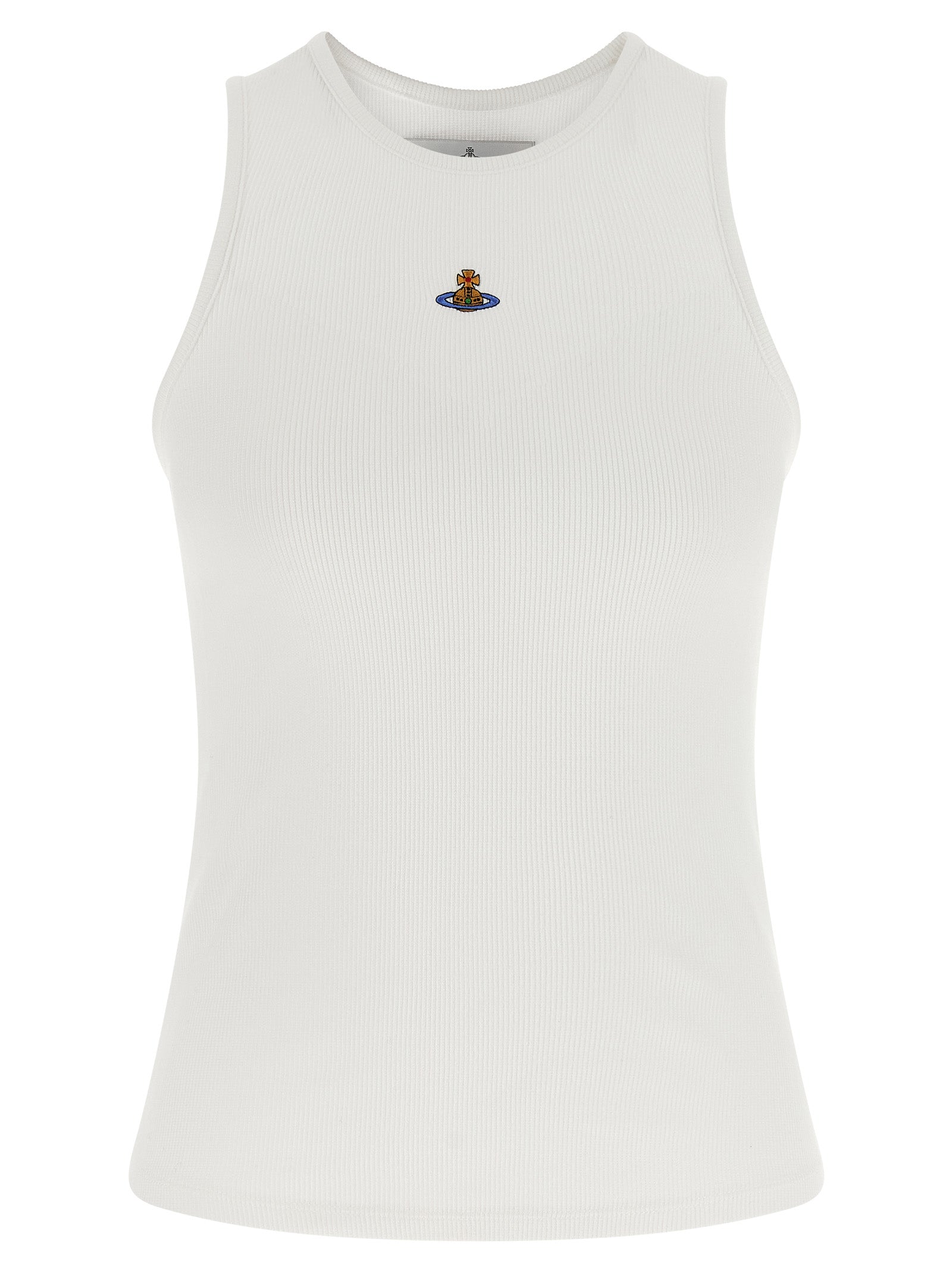 Vivienne Westwood White Cotton Sleeveles T-Shirt Vivienne Westwood