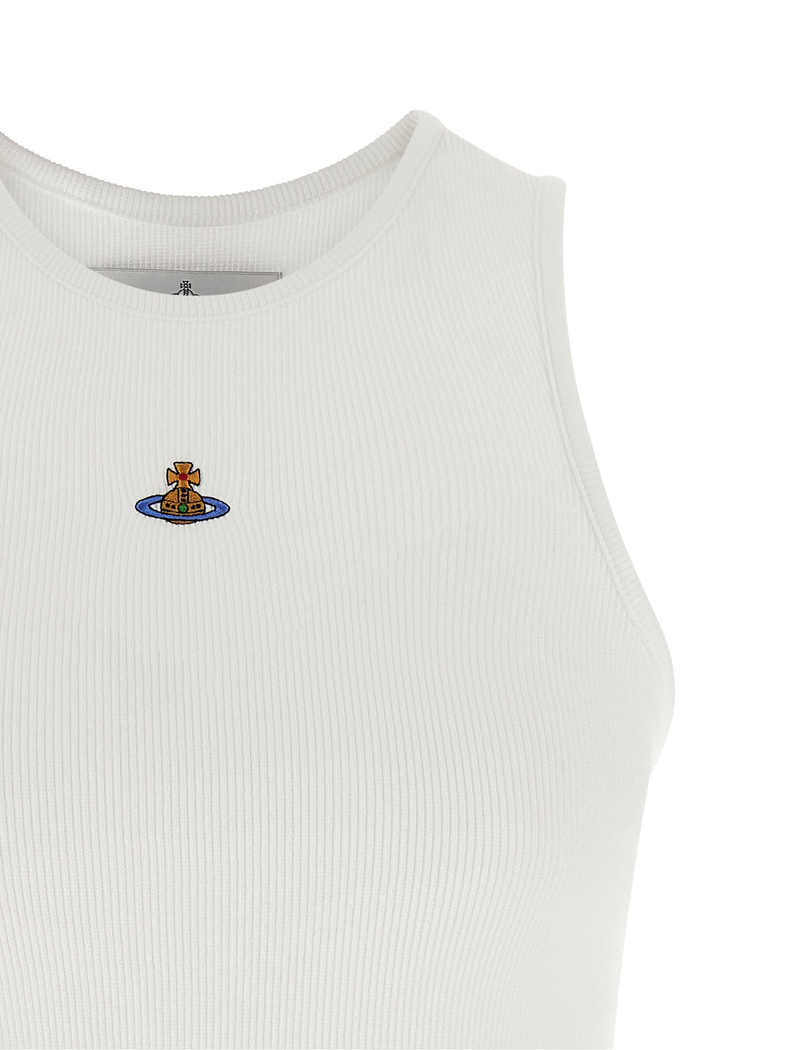 Vivienne Westwood White Cotton Sleeveles T-Shirt Vivienne Westwood