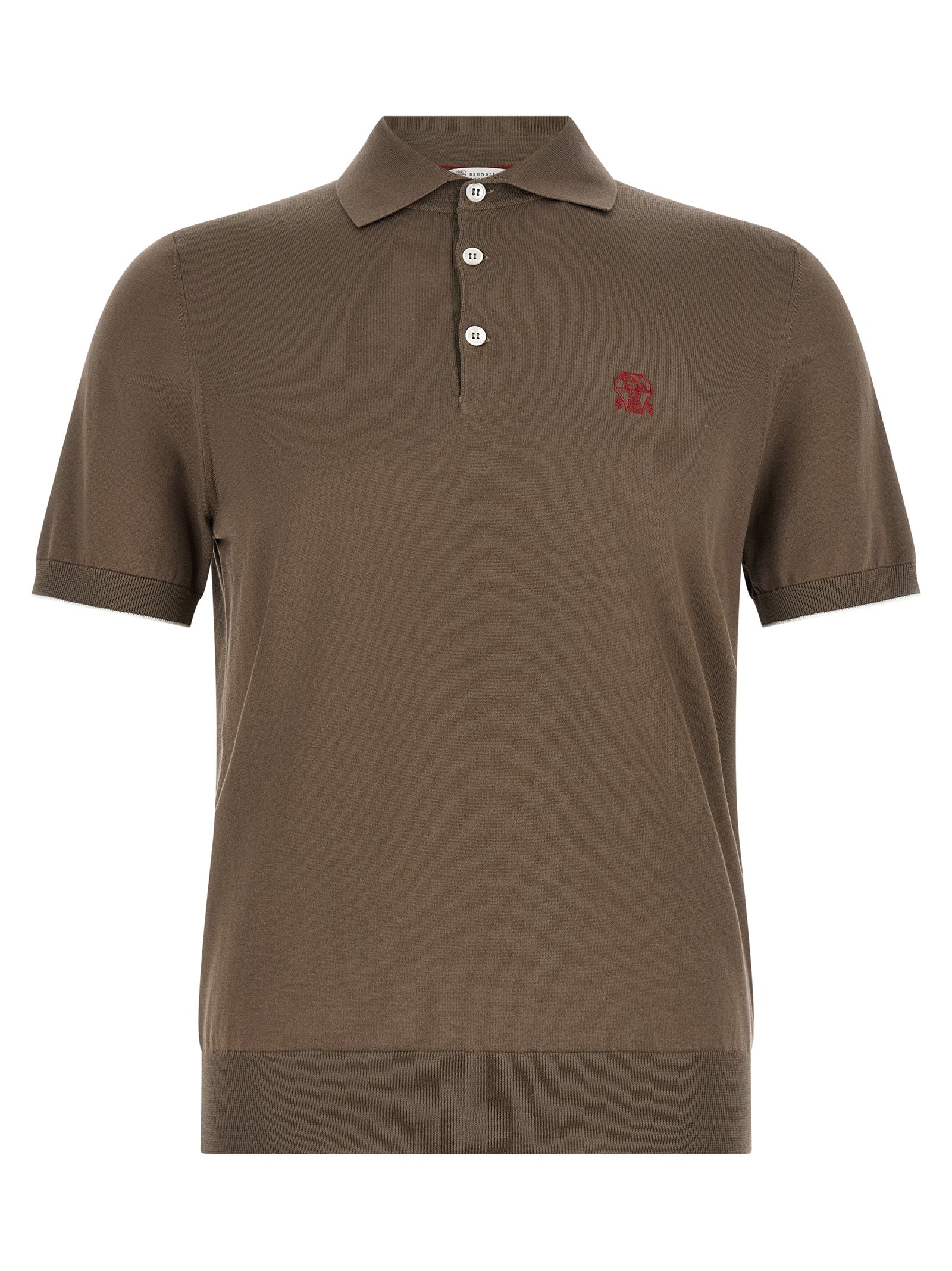 Brunello Cucinelli Brown Cotton Polo Shirt Brunello Cucinelli