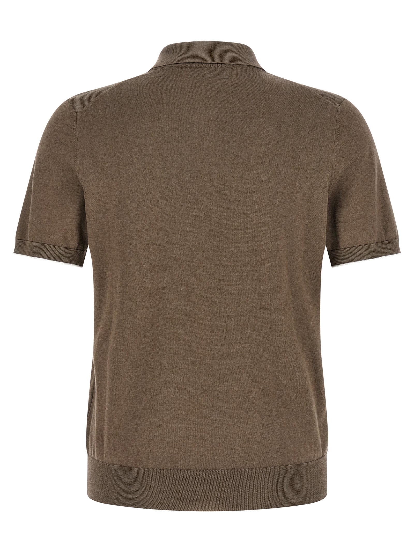 Brunello Cucinelli Brown Cotton Polo Shirt Brunello Cucinelli