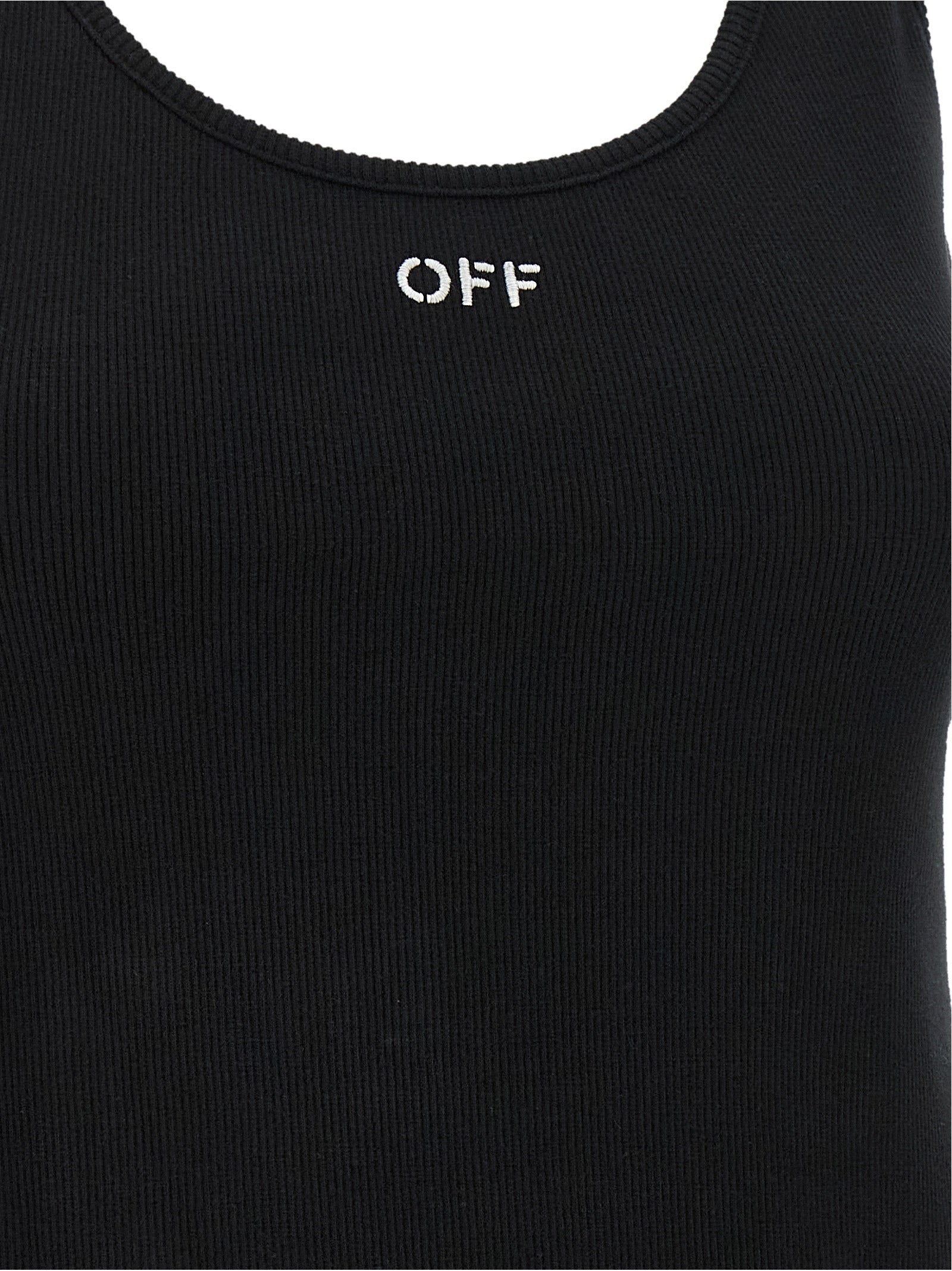 Off-White Black Cotton Tank Tops Off-White
