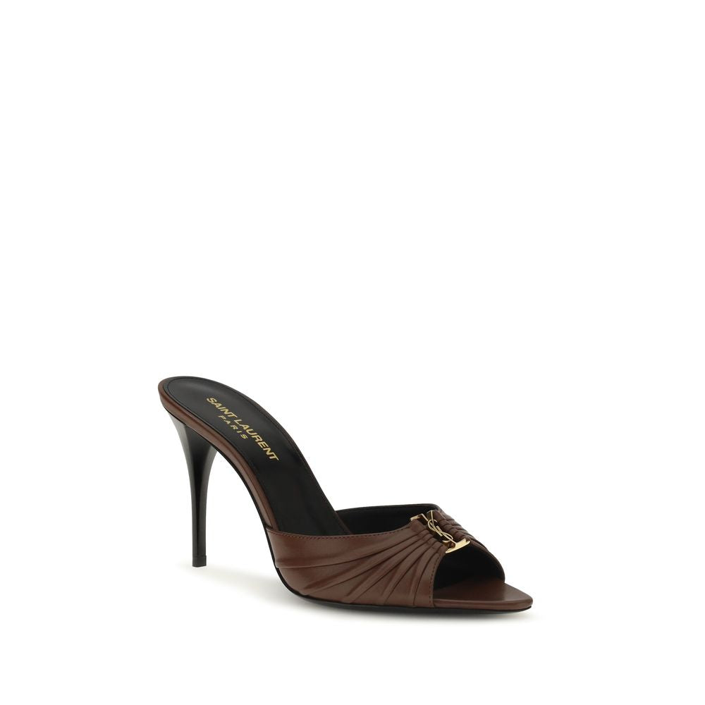 Saint Laurent Brown Calf Leather Bos Taurus High Heel Pumps Saint Laurent