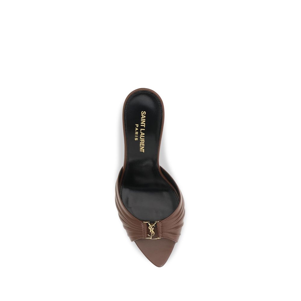 Saint Laurent Brown Calf Leather Bos Taurus High Heel Pumps Saint Laurent