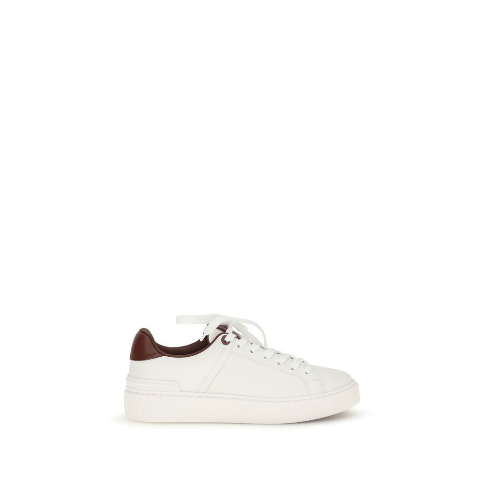 Balmain White Calf Leather Bos Taurus Athletic Sneakers Balmain