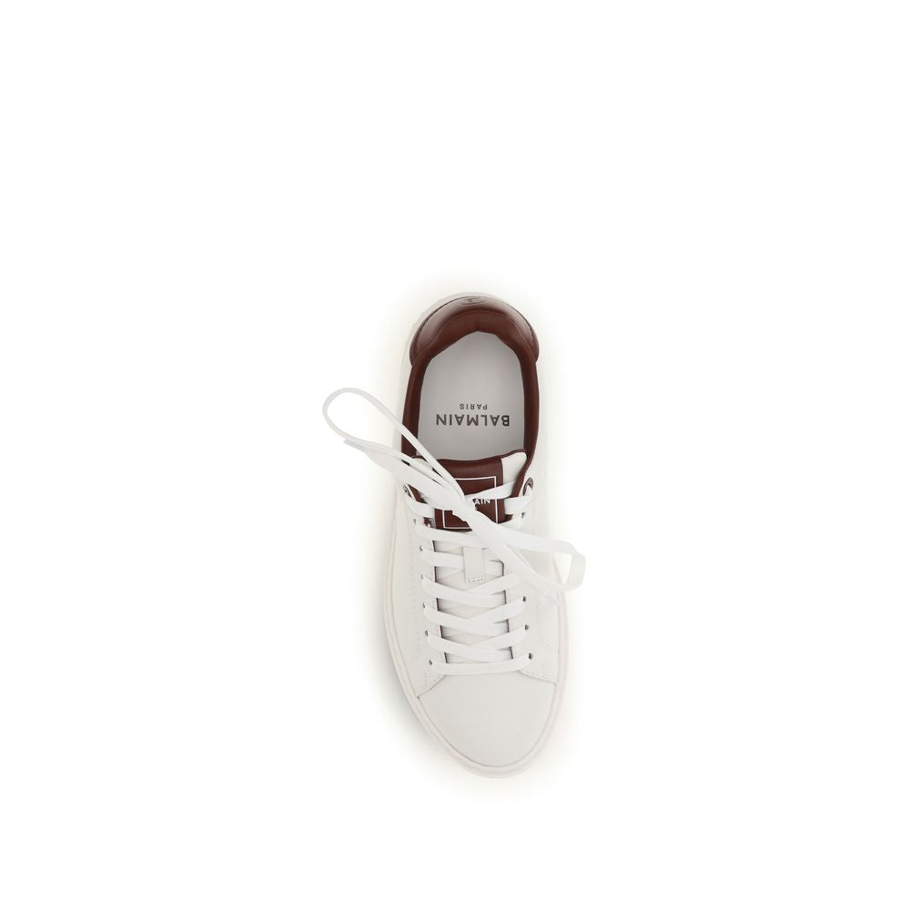 Balmain White Calf Leather Bos Taurus Athletic Sneakers Balmain