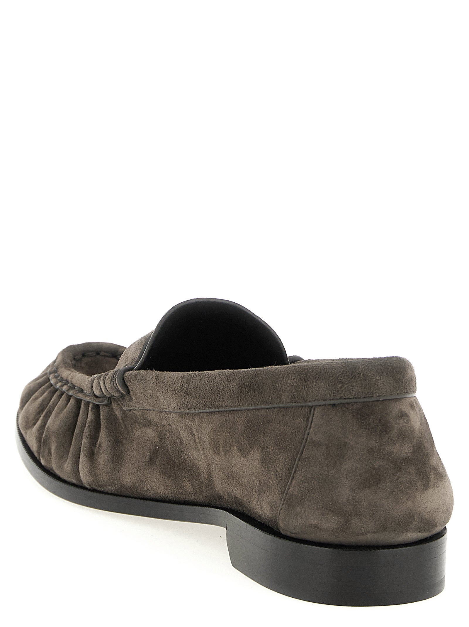 Saint Laurent Brown Calfskin Slip-On Loafers Saint Laurent