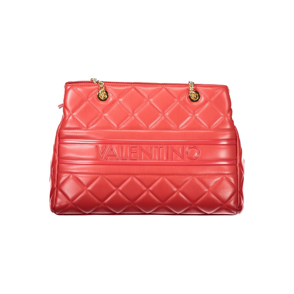 Mario Valentino Rosso Polyurethane Women's Bag with Chain and Zip Closure Mario Valentino