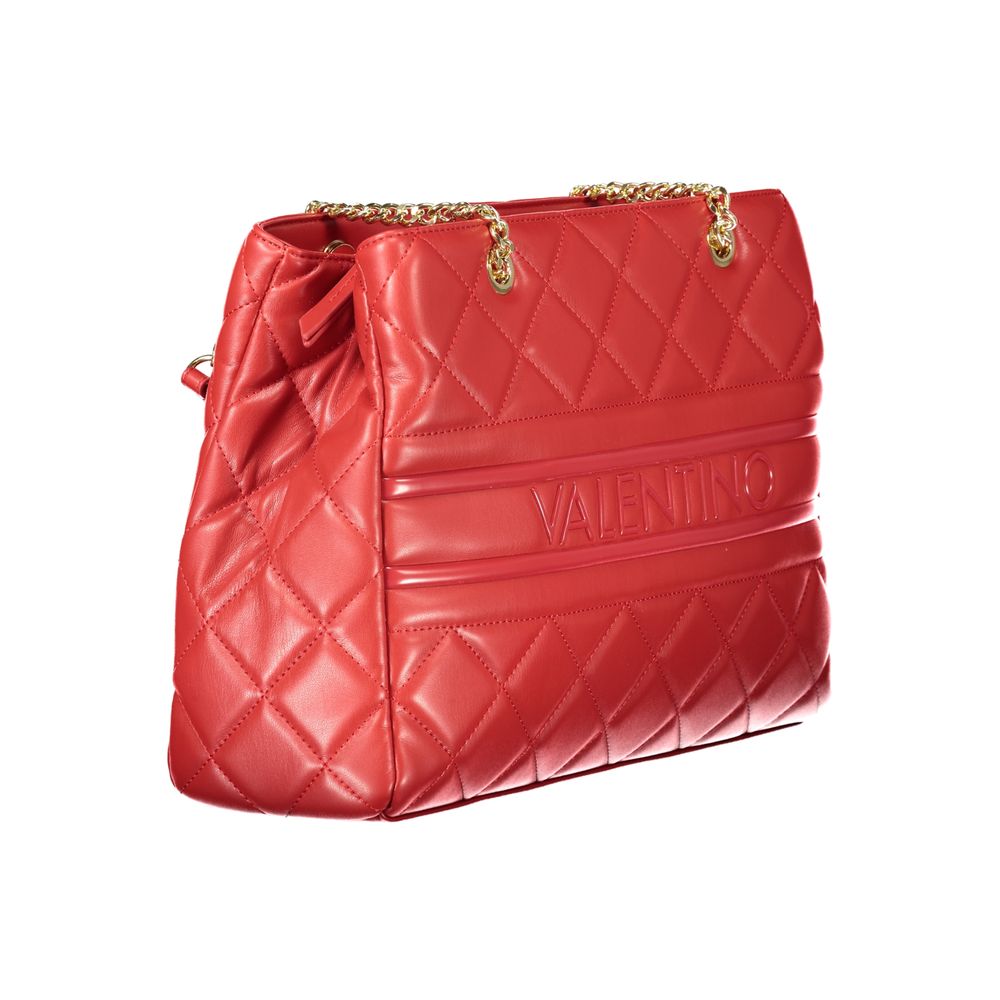 Mario Valentino Rosso Polyurethane Women's Bag with Chain and Zip Closure Mario Valentino