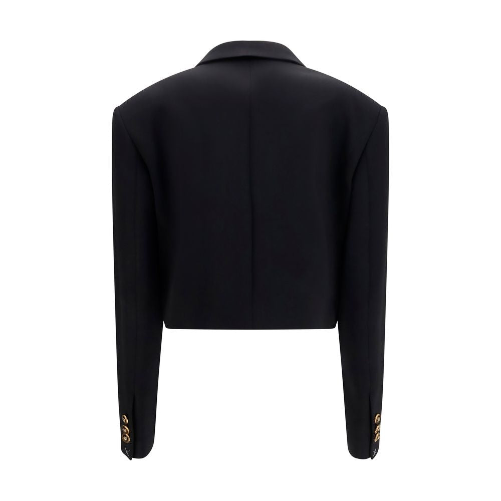 Versace Black Wool Oves Aries Blazer Versace