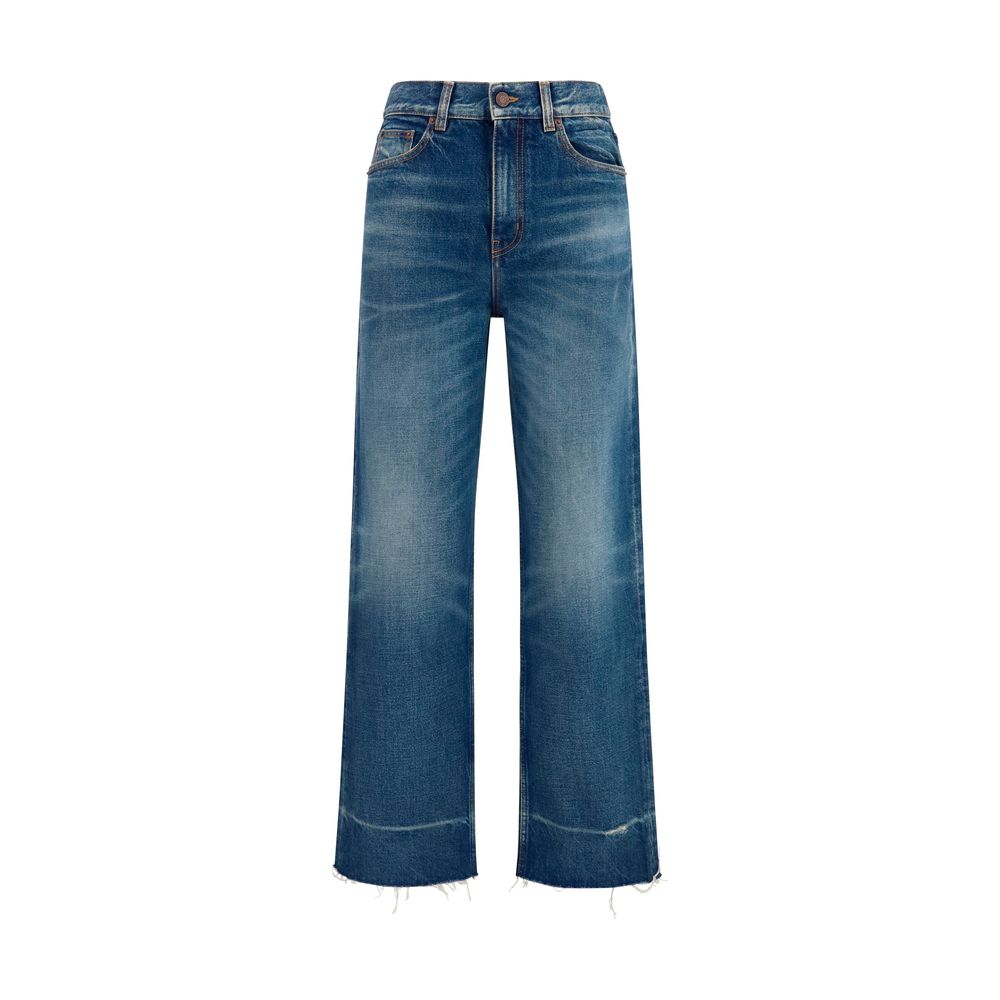 Chloé Blue Cotton Bootcut Jeans Chloé