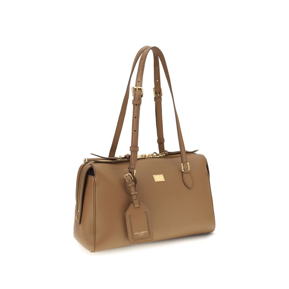 Dolce & Gabbana Beige Calf Leather Bos Taurus Shoulder Bag Dolce & Gabbana