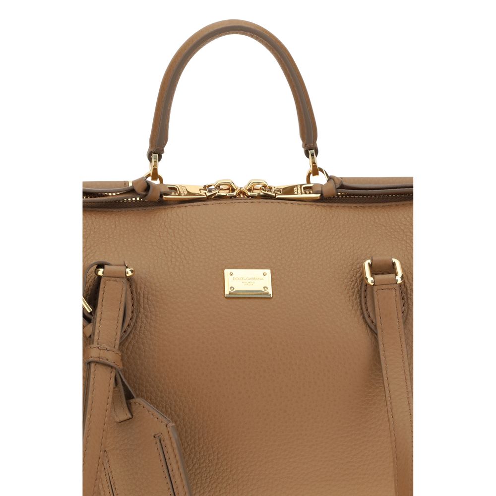 Dolce & Gabbana Beige Calf Leather Bos Taurus Shoulder Bag Dolce & Gabbana