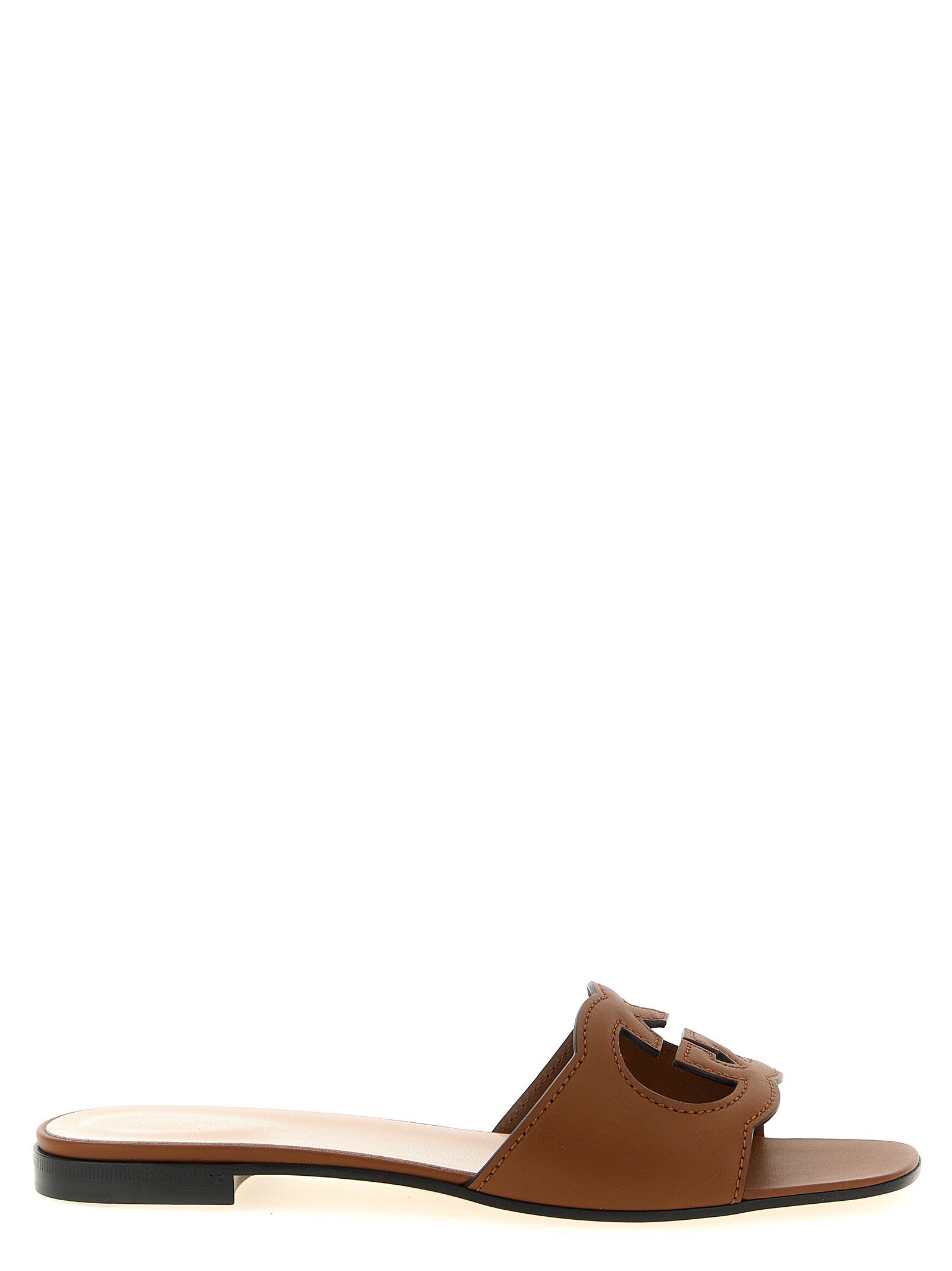 Gucci Brown Leather Slides Gucci
