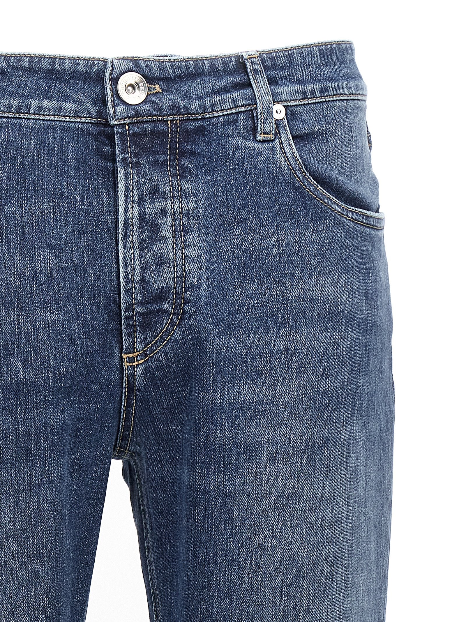 Brunello Cucinelli Blue Cotton Slim Fit Jeans Brunello Cucinelli