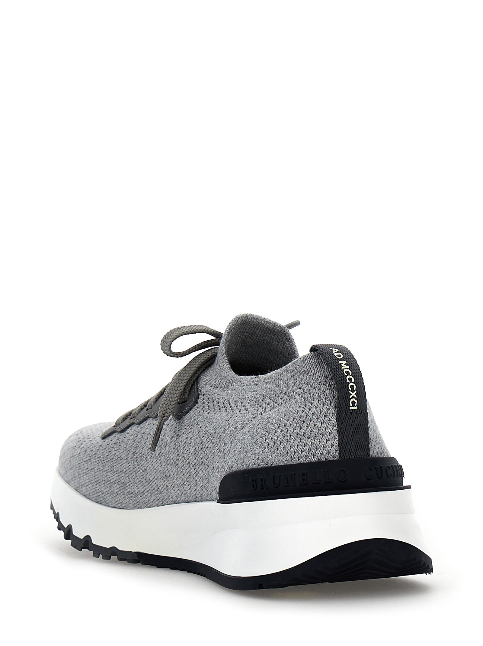 Brunello Cucinelli Gray Cotton Athletic Sneakers Brunello Cucinelli