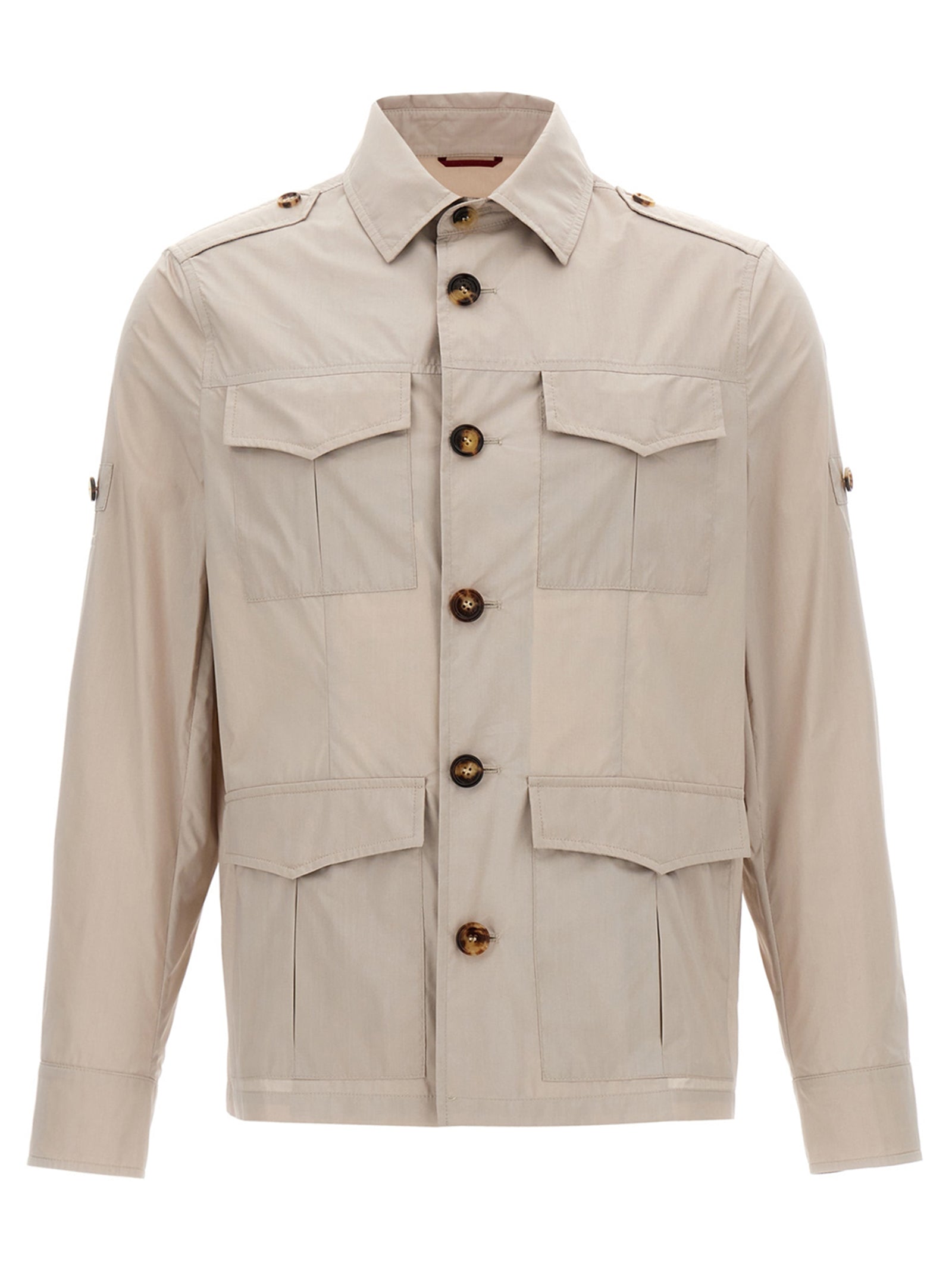 Brunello Cucinelli Beige Cotton Full-Length Jacket Brunello Cucinelli