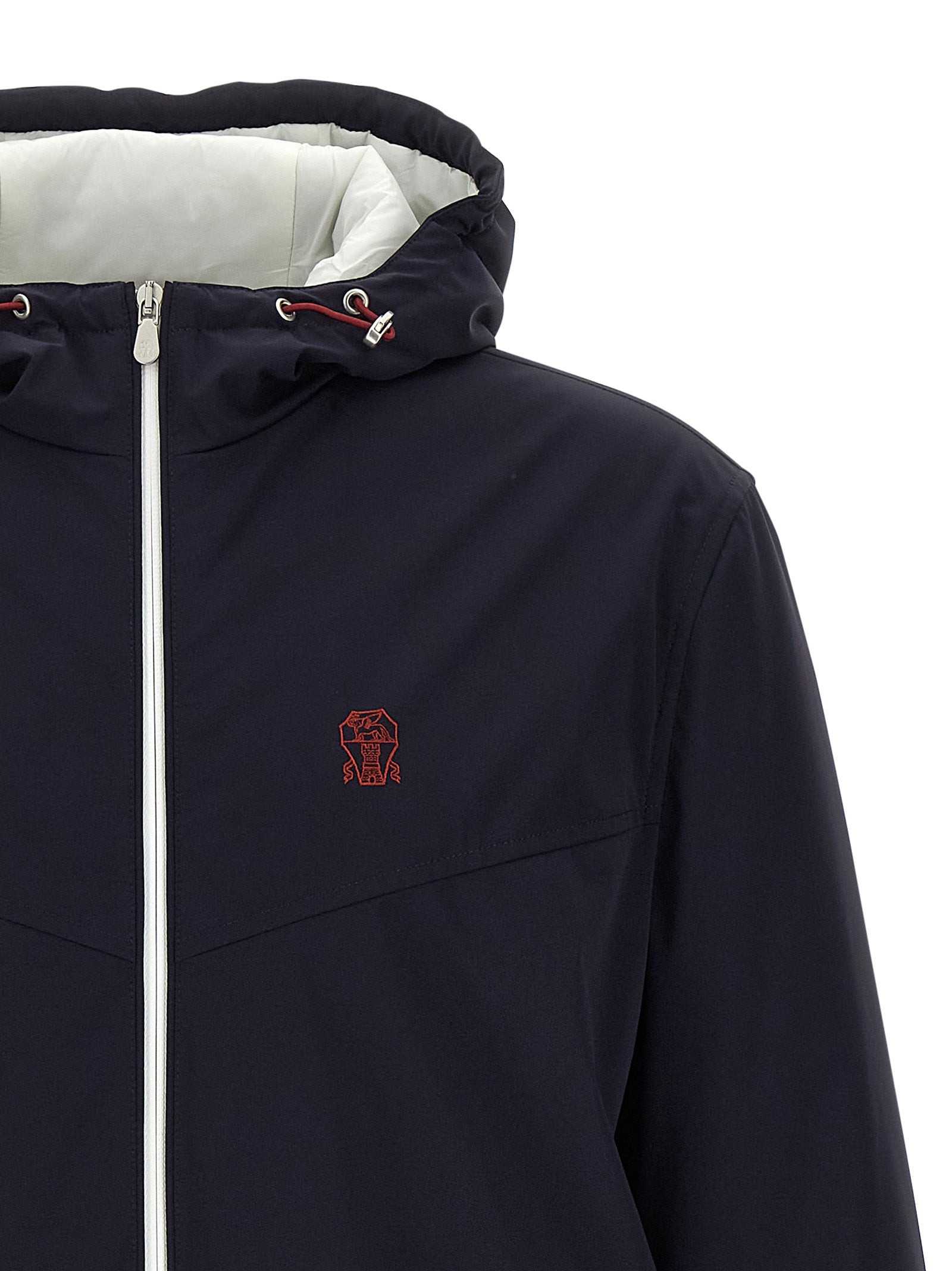 Brunello Cucinelli Blue Polyamide Shell Jacket Brunello Cucinelli