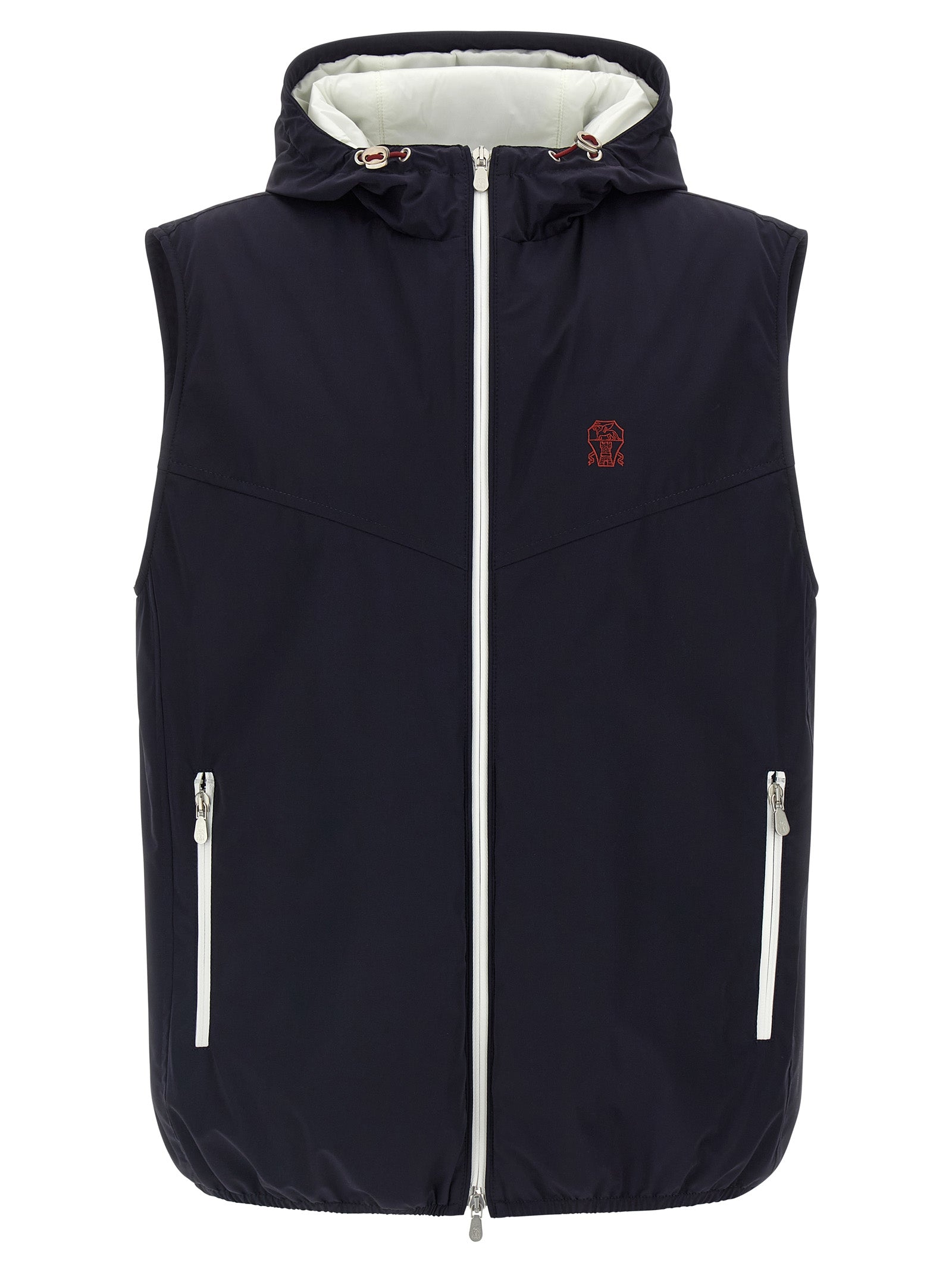 Brunello Cucinelli Blue Polyamide Sleeveless Jacket Brunello Cucinelli