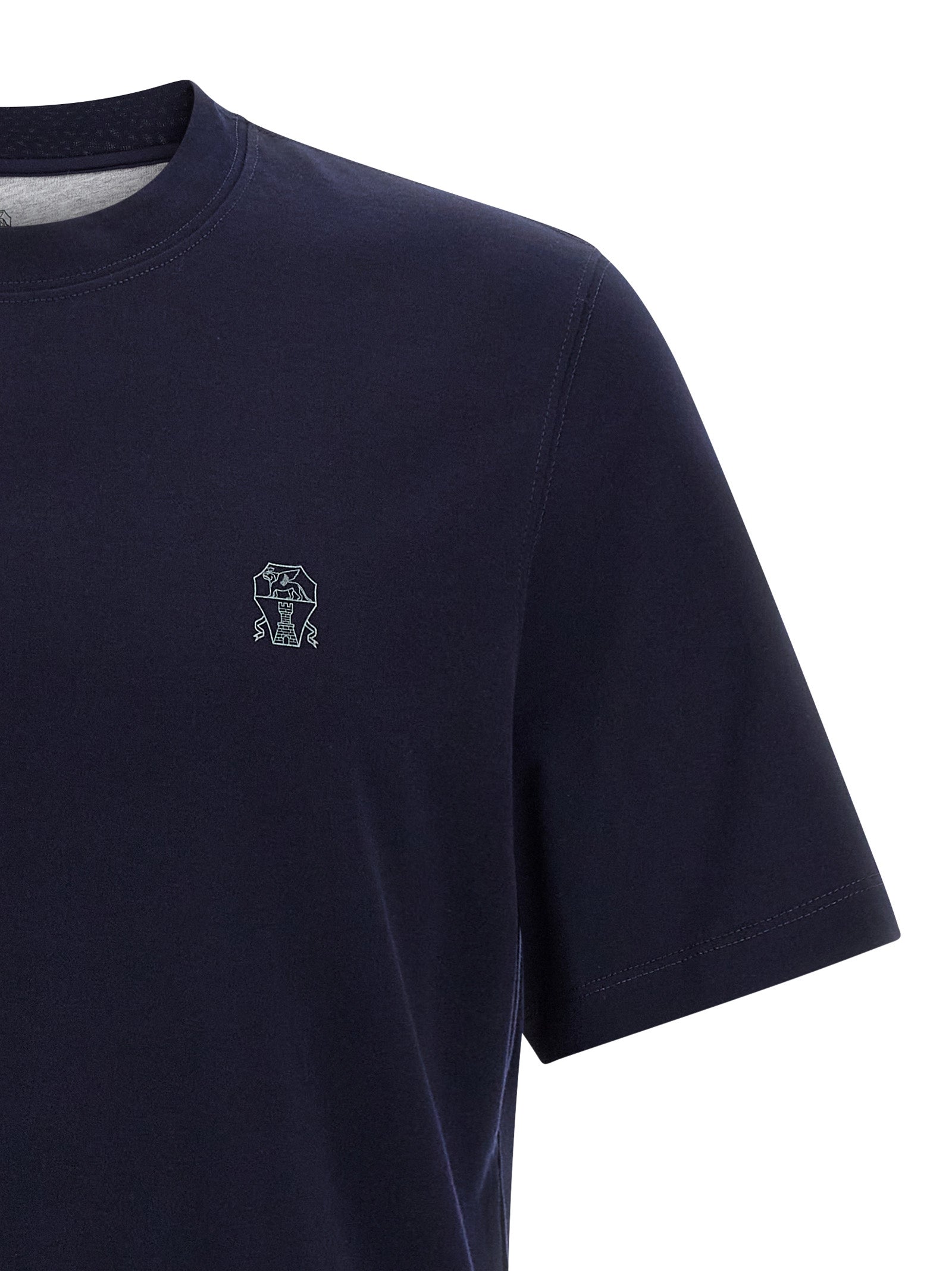 Brunello Cucinelli Blue Cotton T-Shirt Brunello Cucinelli