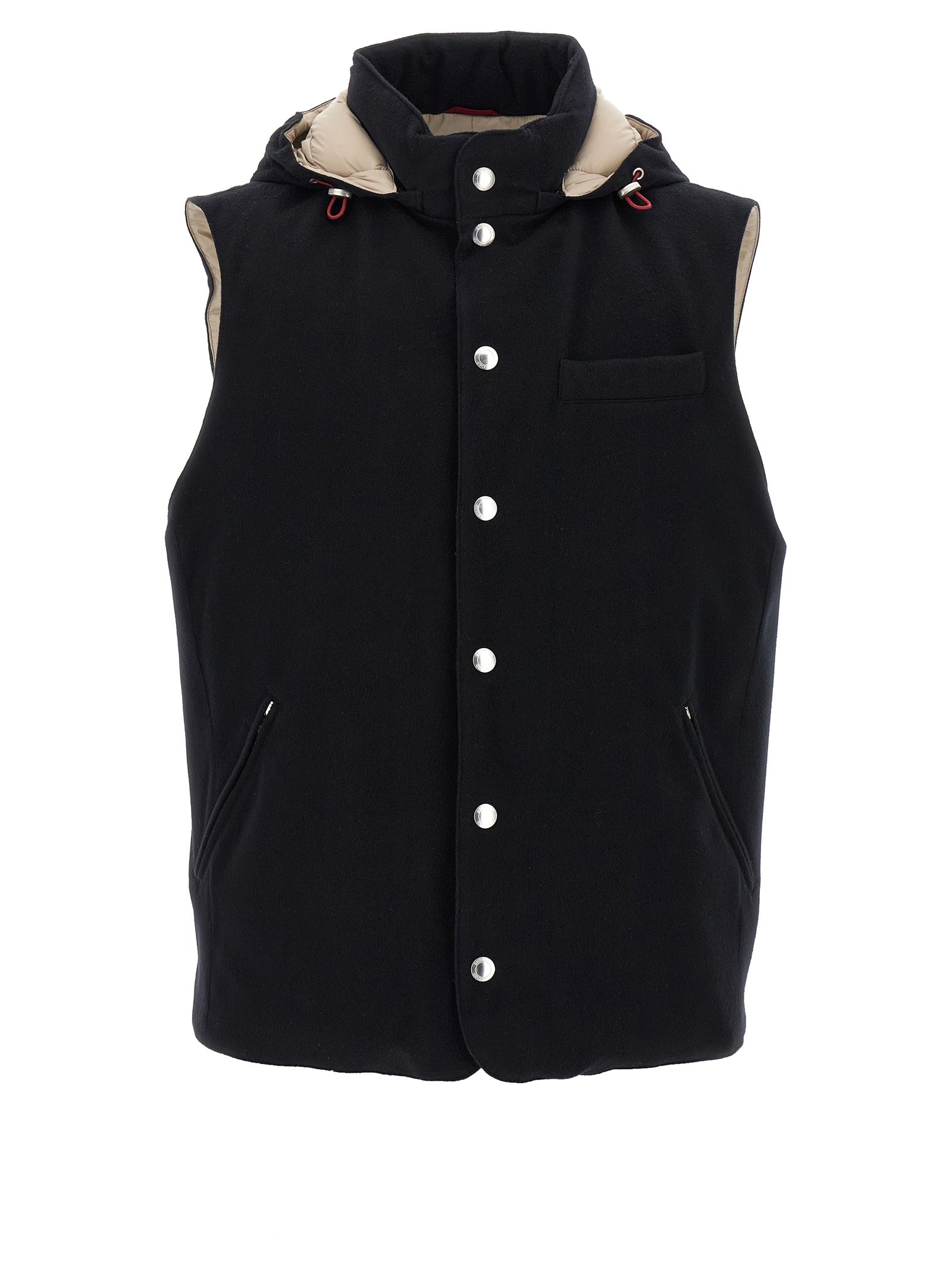 Brunello Cucinelli Black Wool Sleeveless Jacket Brunello Cucinelli