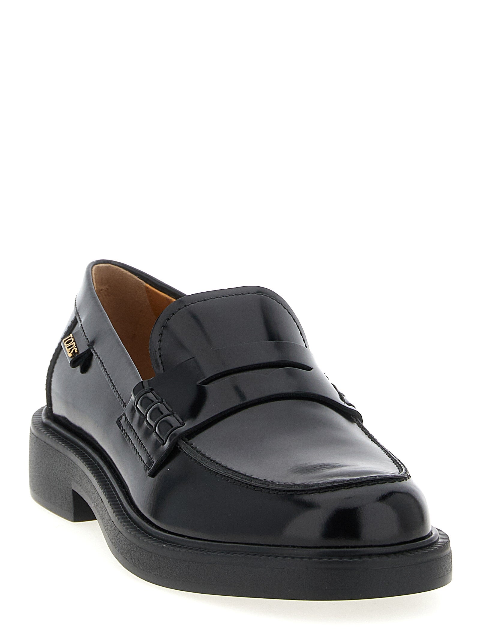 Tod's Black Calfskin Slip-On Loafers Tod's