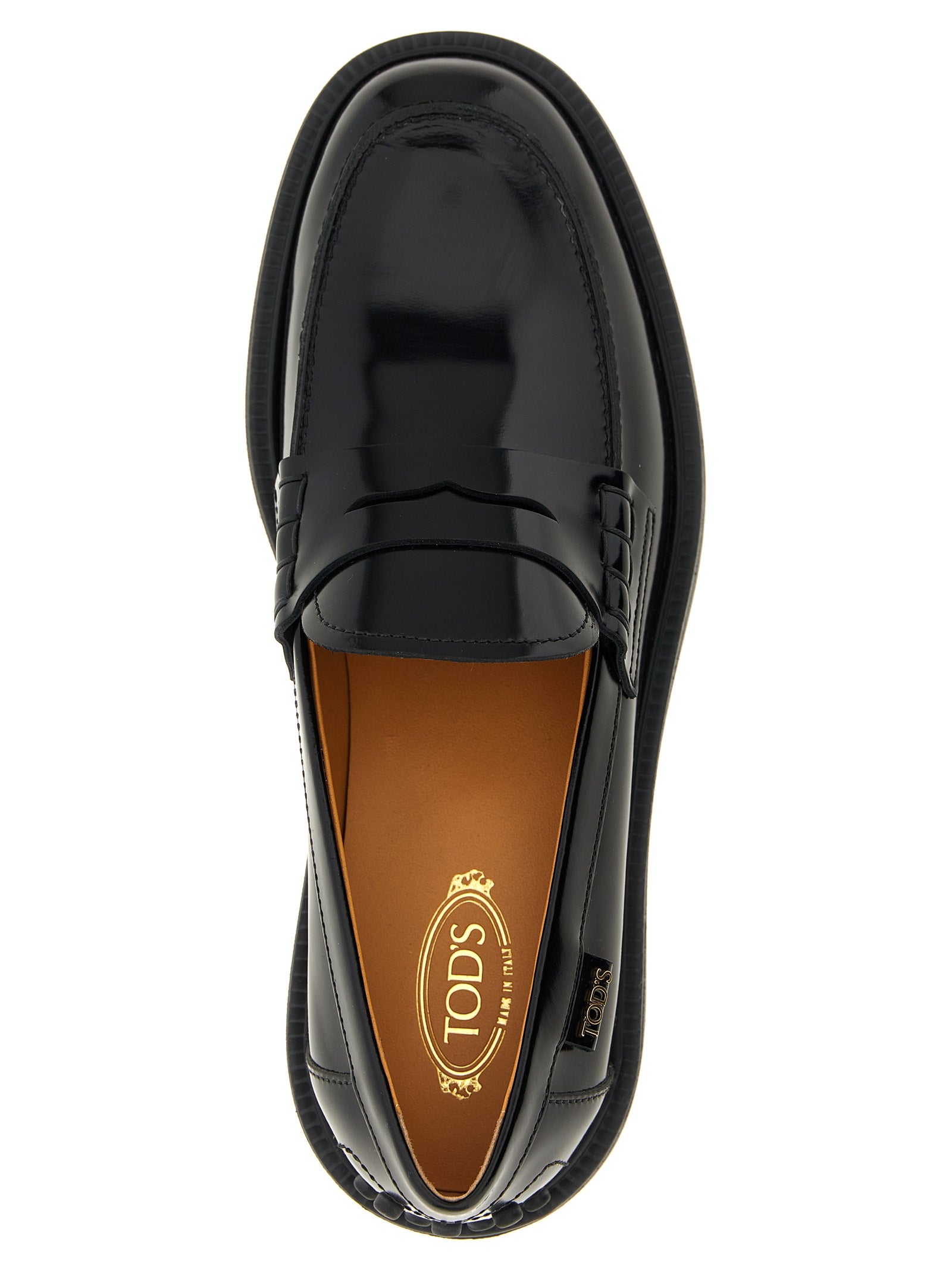 Tod's Black Calfskin Slip-On Loafers Tod's