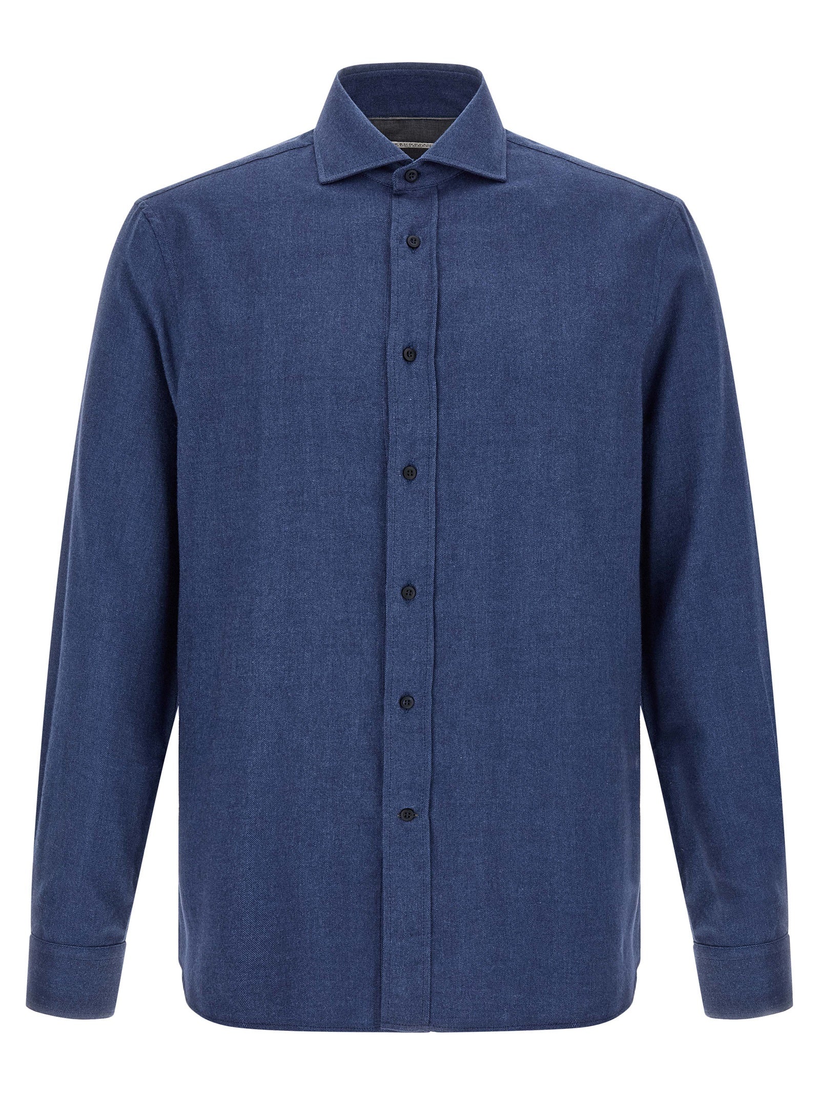 Brunello Cucinelli Blue Cotton Blouse Brunello Cucinelli