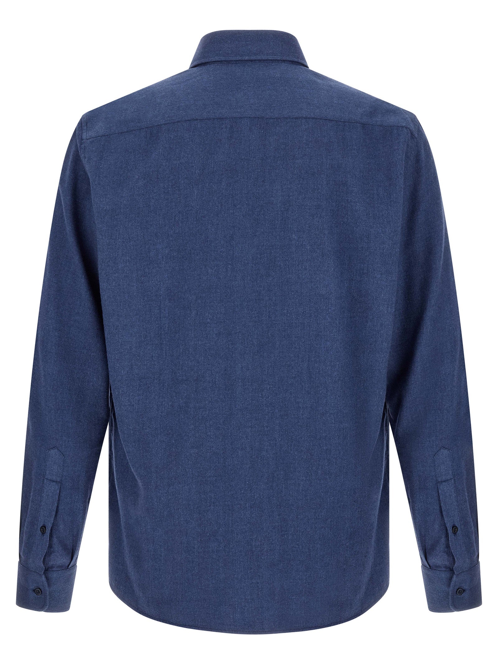 Brunello Cucinelli Blue Cotton Blouse Brunello Cucinelli